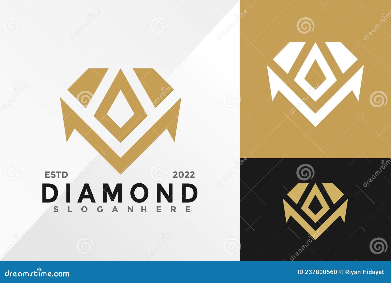 Letter M Diamond Logo Design Vector Illustration Template Stock Vector