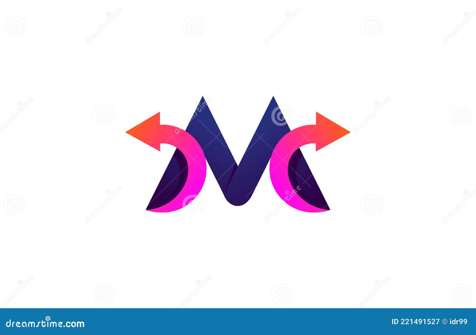 Letter M Linked Combine Stylish Trendy Arrow Logo Stock ...