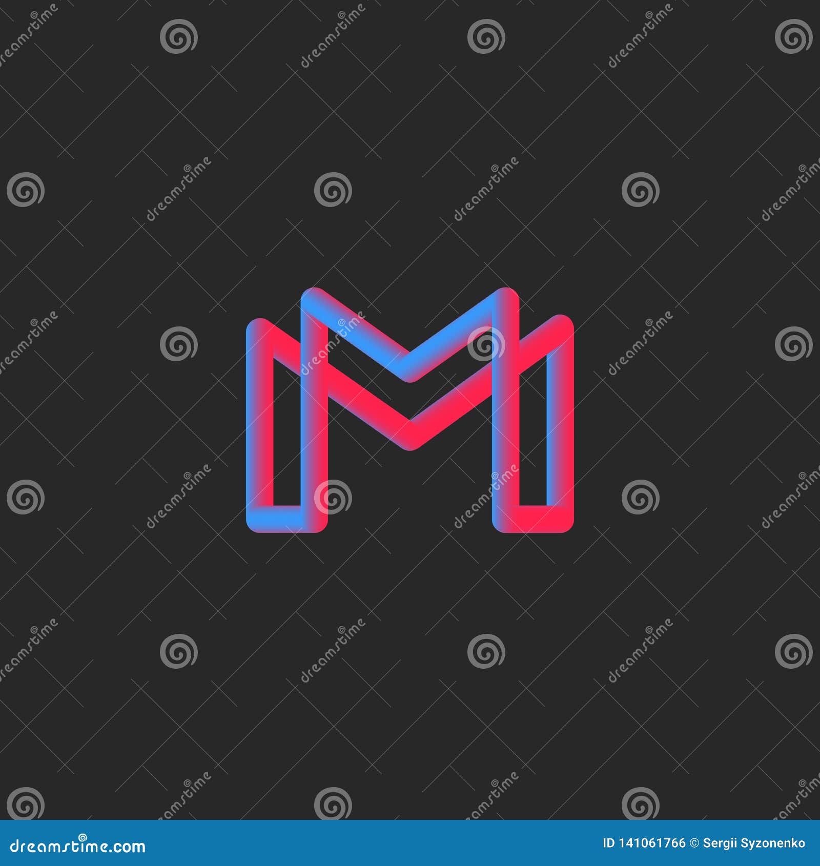 Letter M MM Monogram Logo Design Minimal Stock Vector by