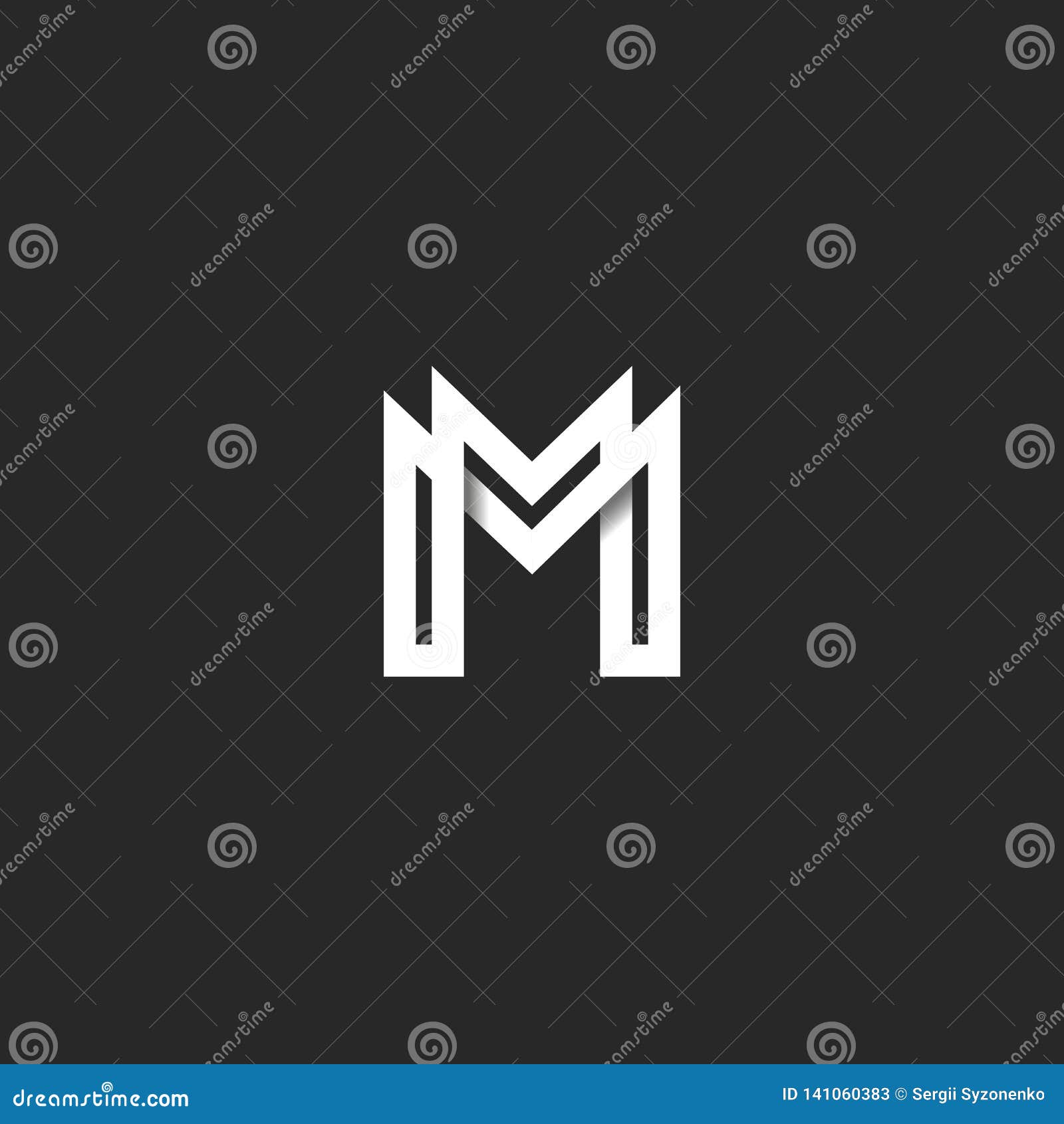 Mm lettermark signature monogram logo Royalty Free Vector