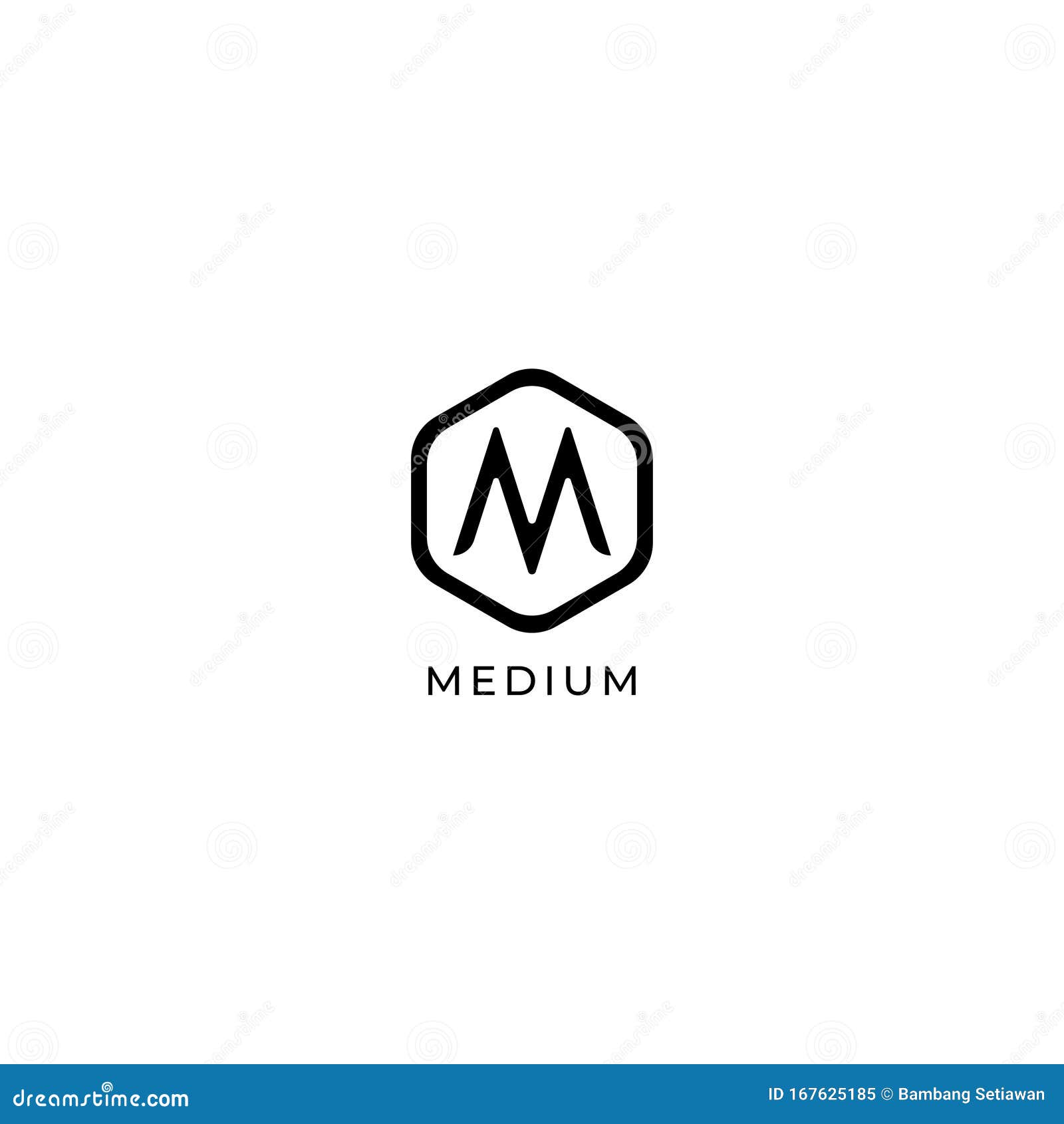 Kalksteen huiselijk Gearceerd Letter M-logo, Ontwerpsjabloon, Hexagon-logo, Zwart-wit, Eenvoudig En  Schoon Vector Illustratie - Illustration of brief, pictogram: 167625185