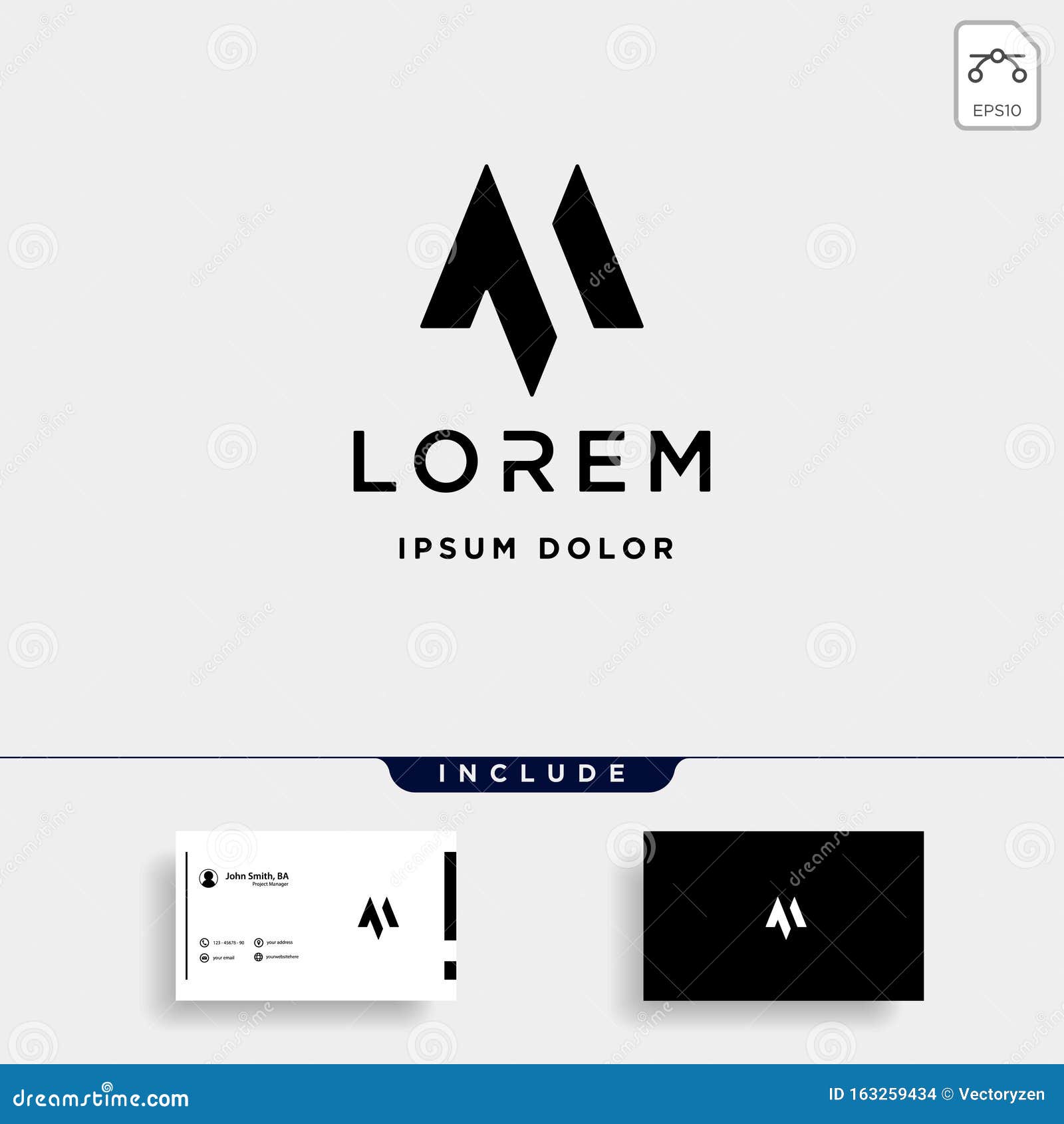 Letter M Mm Monogram Icon Design Minimal Stock Illustration
