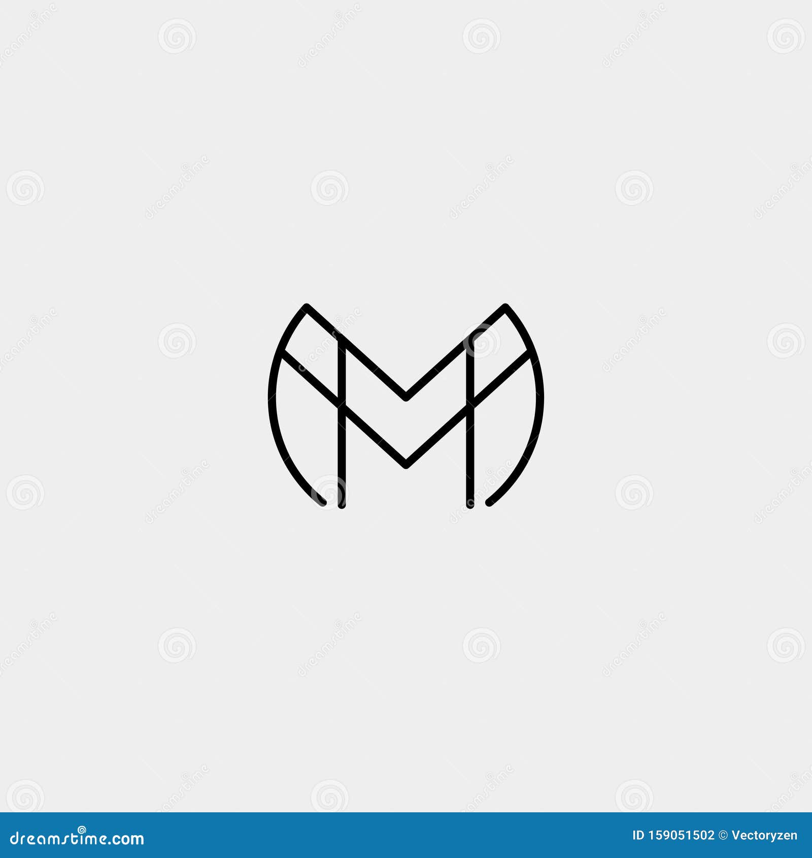 Letter M Monogram Beauty Logo Design