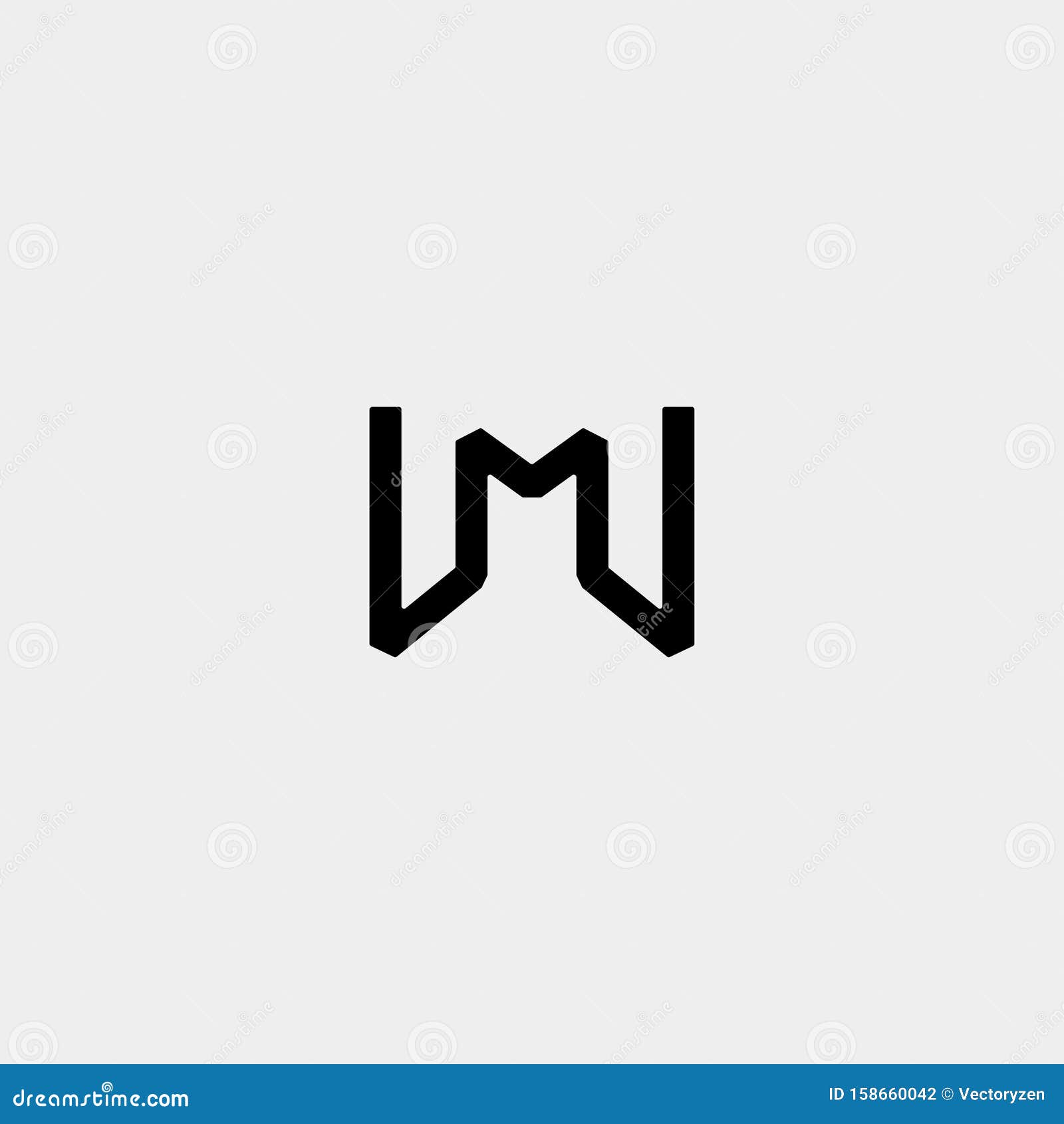 Letter M MM Monogram Logo Design Minimal Stock Vector by