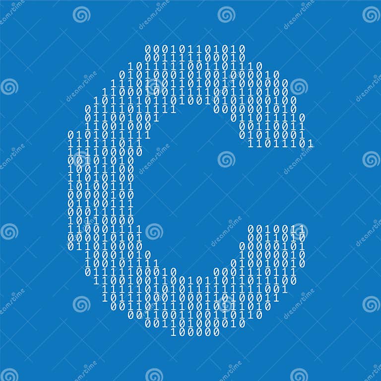 Letter C Made from Binary Code Digits. Technology Background Stock ...