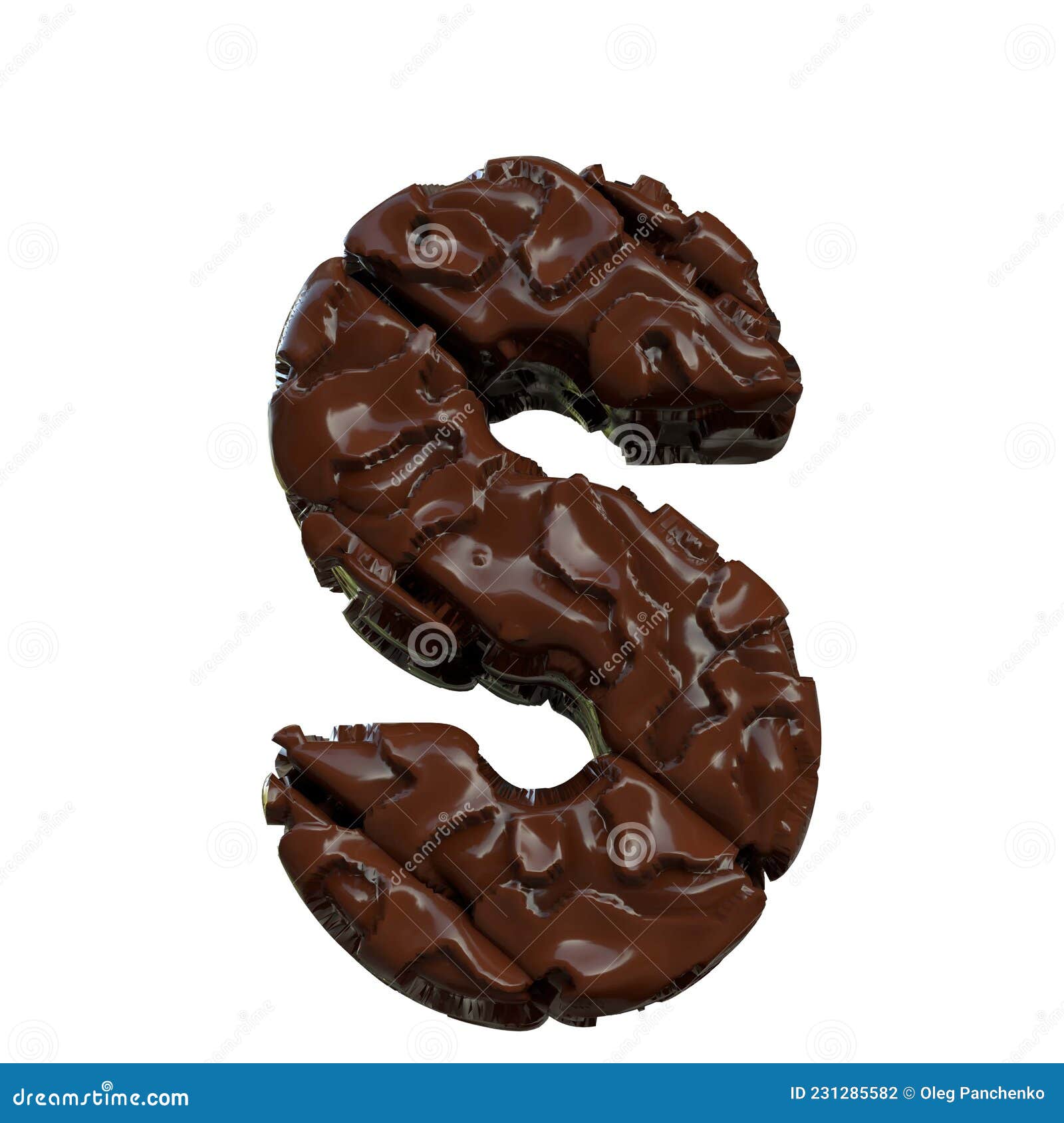 Letter Made of Chocolate. 3d Letter S Stock Photo - Illustration 