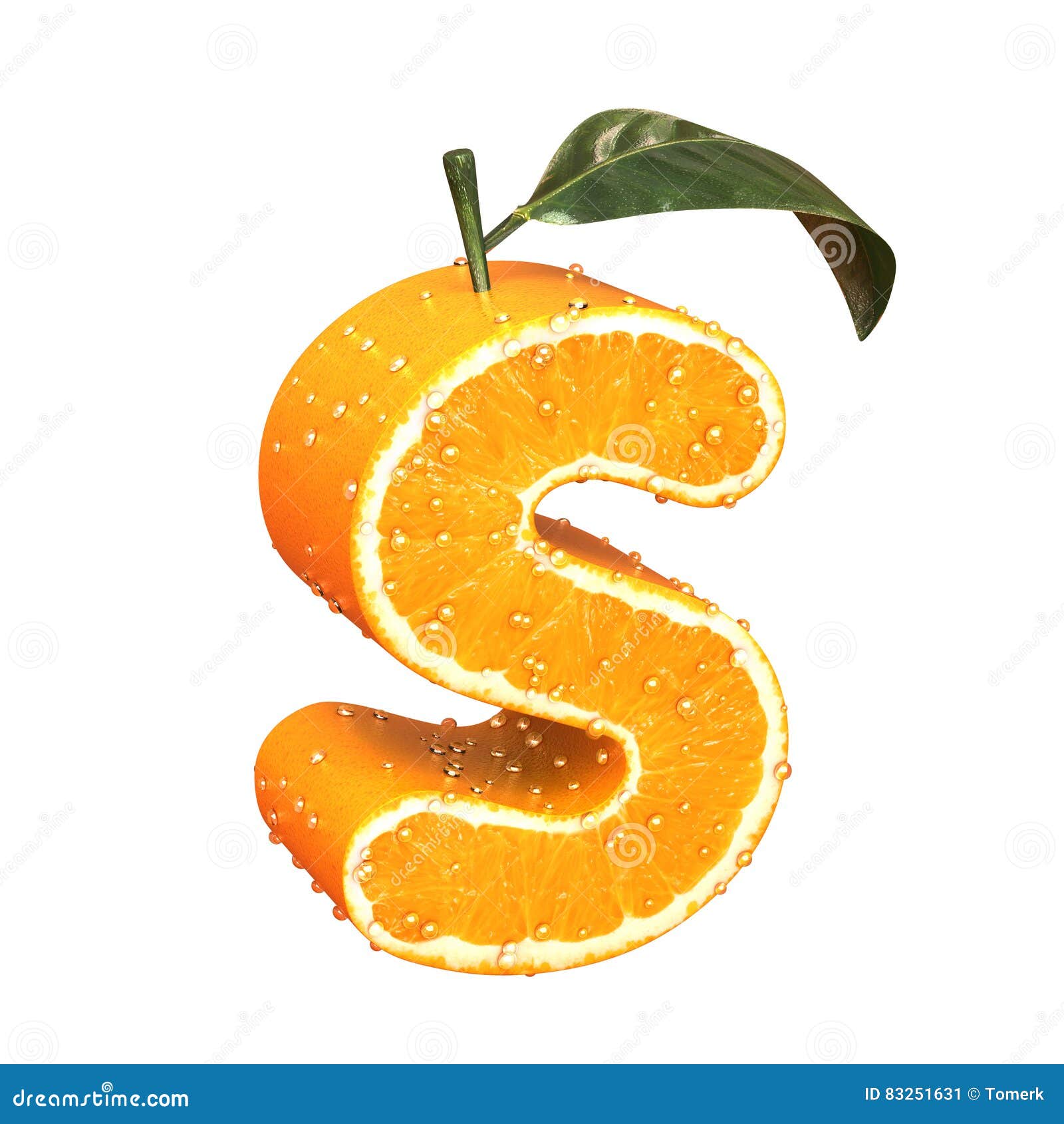 Letter made from orange stock illustration. Illustration of silver