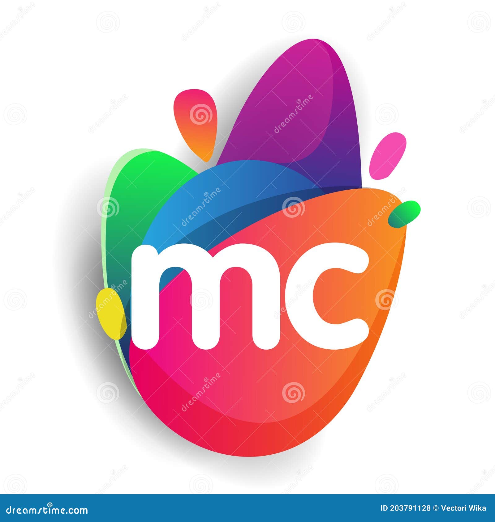 Letter Mc Logo With Colorful Splash Background Letter Combination Logo Design For Creative Industry Web Business And Company Stock Vector Illustration Of Geometry Children