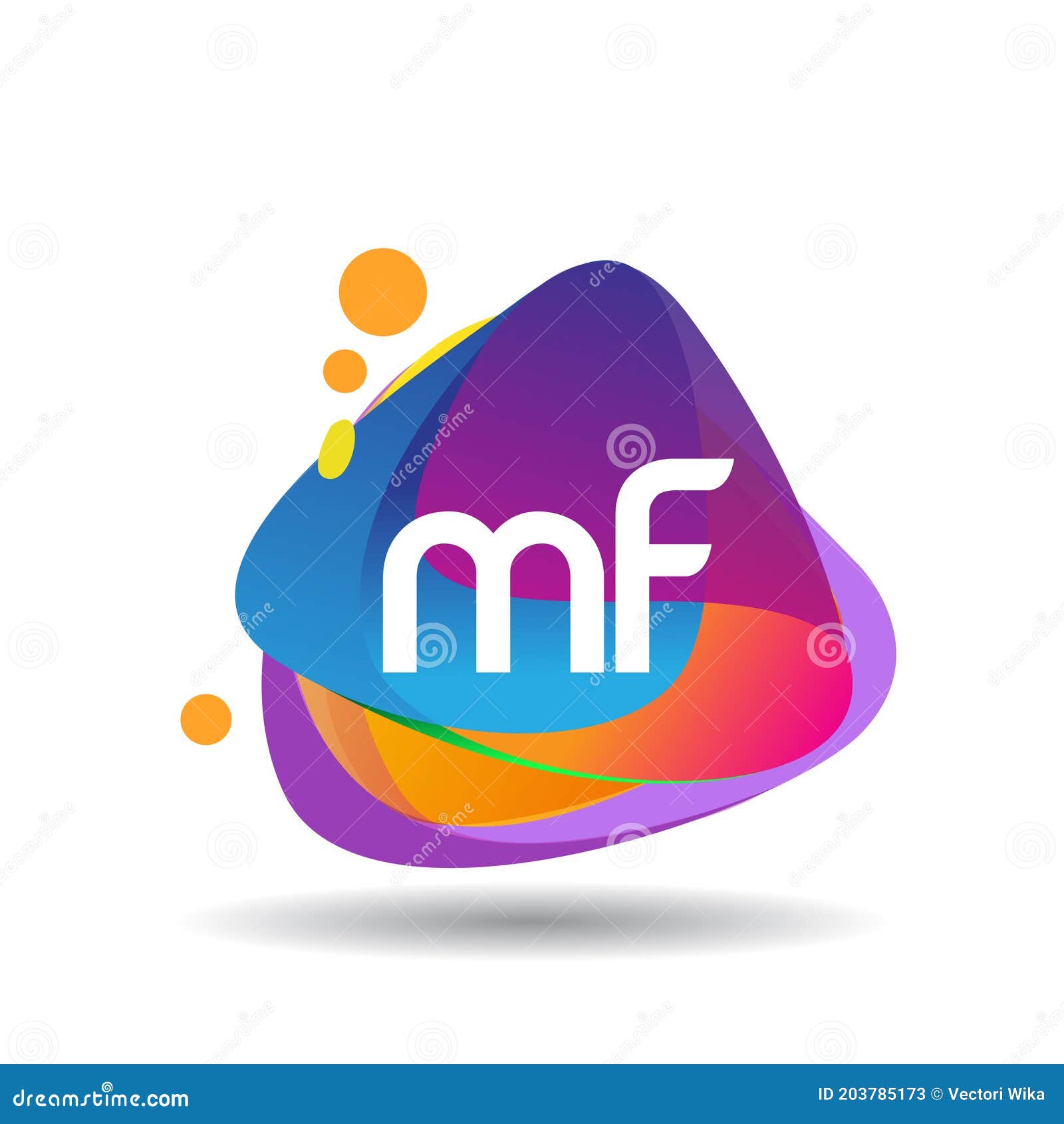Letter PM Logo with Colorful Splash Background, Letter Combination