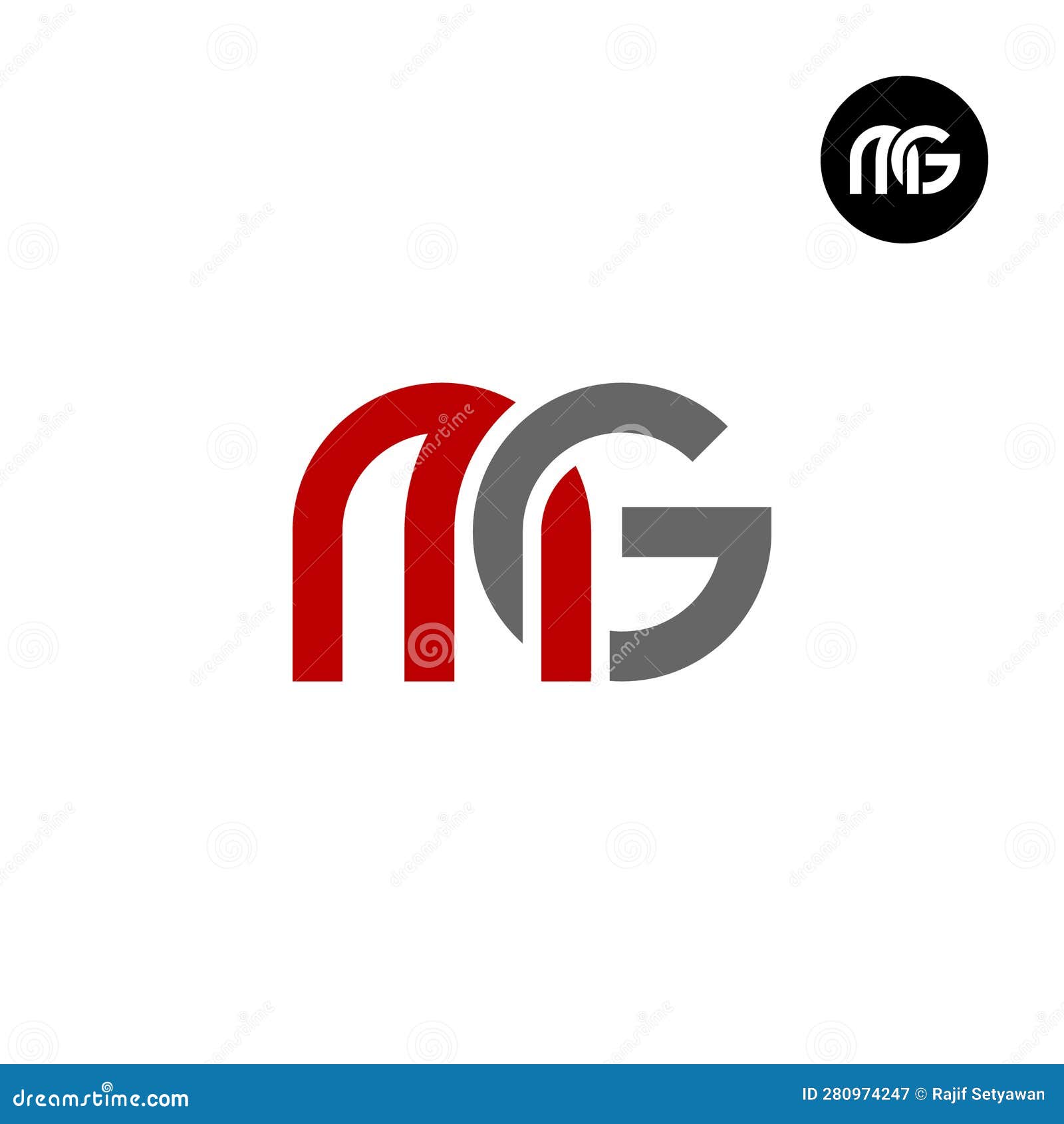 Letter MG Monogram Logo Design Stock Vector - Illustration of letter,  lettermark: 280974247