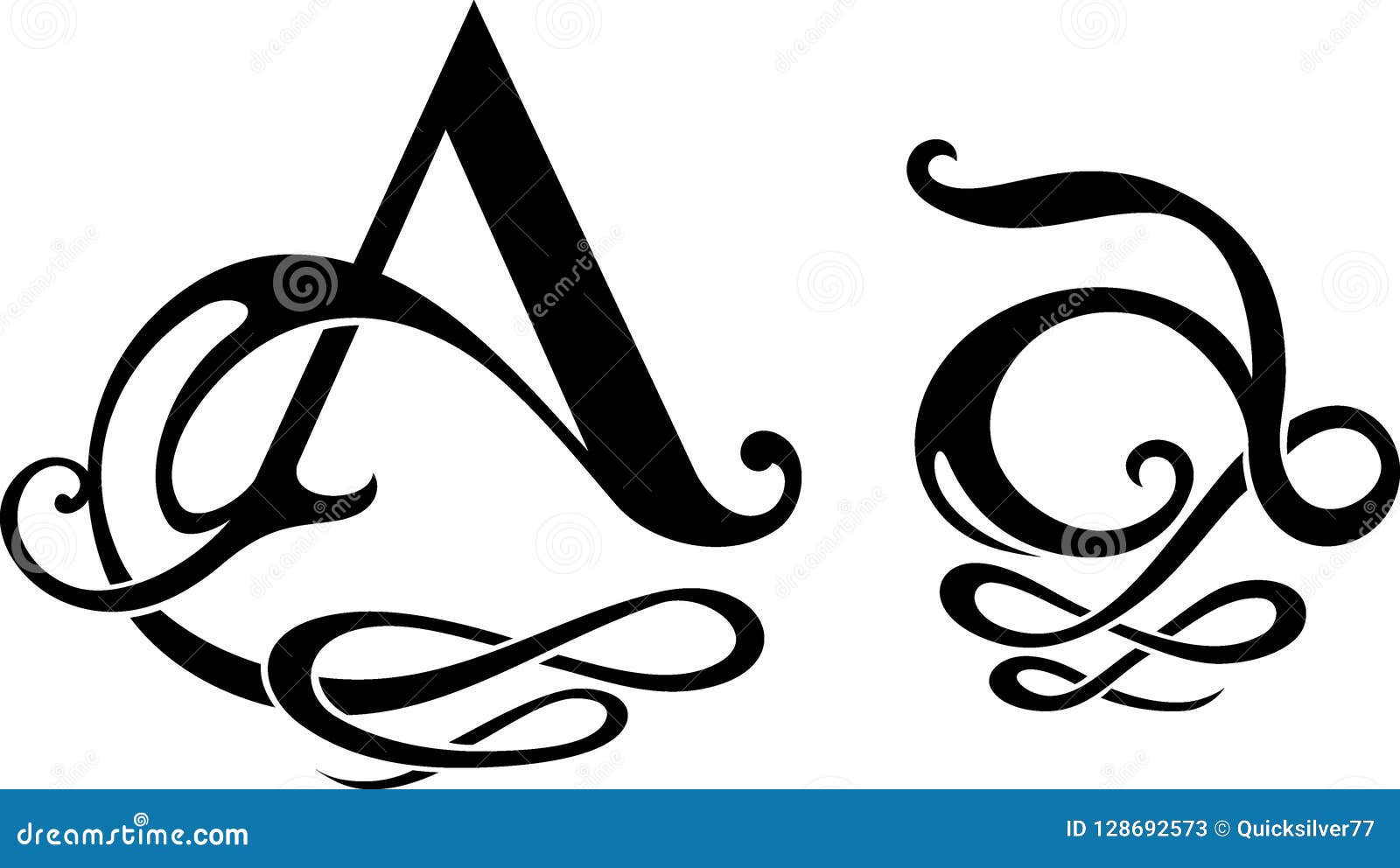 Letter a Monogram stock vector. Illustration of aspect - 128692573