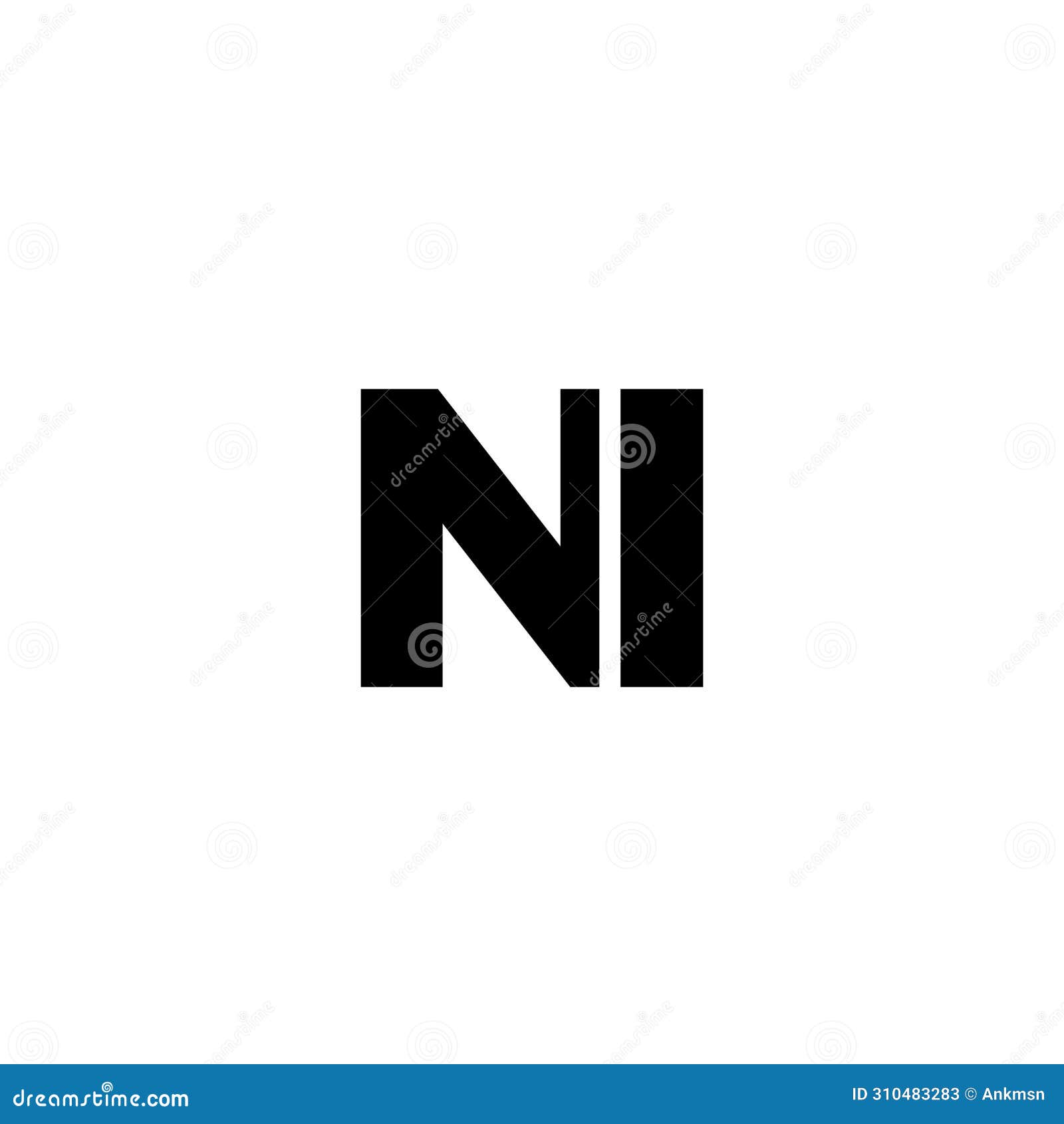 letter n and i, ni logo  template. minimal monogram initial based logotype