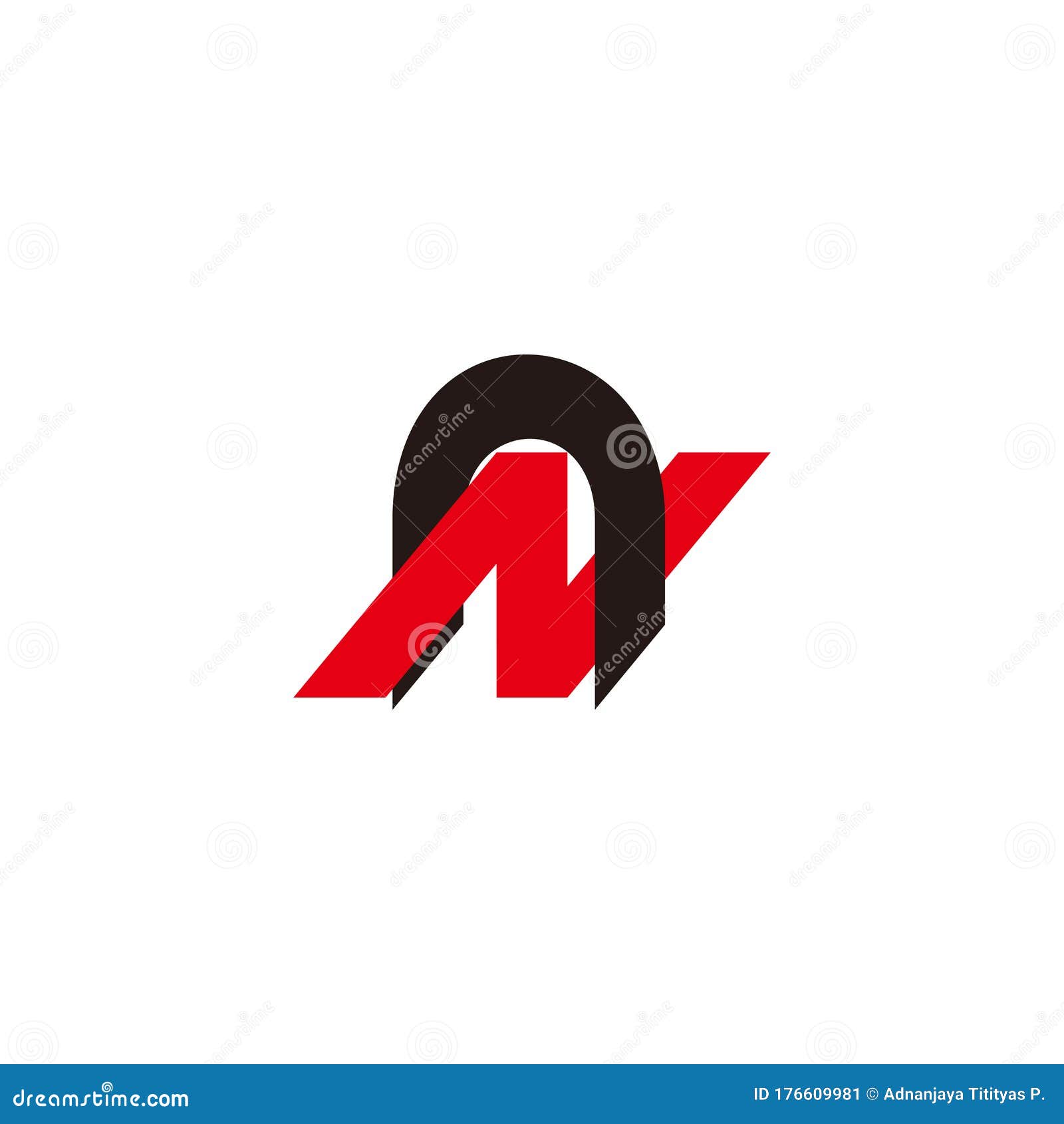 Letter N Motion Geometric Overlap Symbol Logo Vector RoyaltyFree Stock