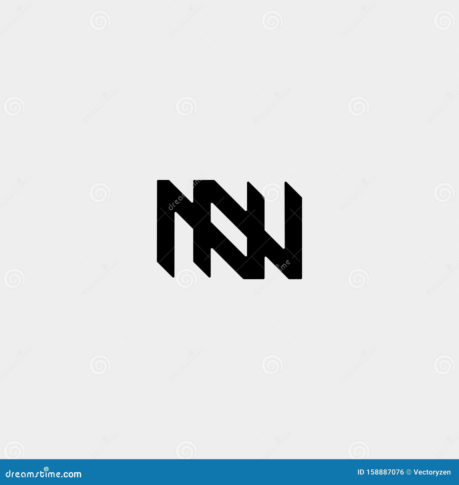 letter n nn z zz monogram logo  minimal icon