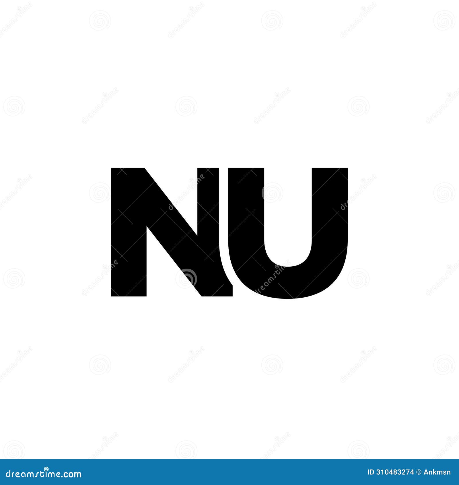 letter n and u, nu logo  template. minimal monogram initial based logotype