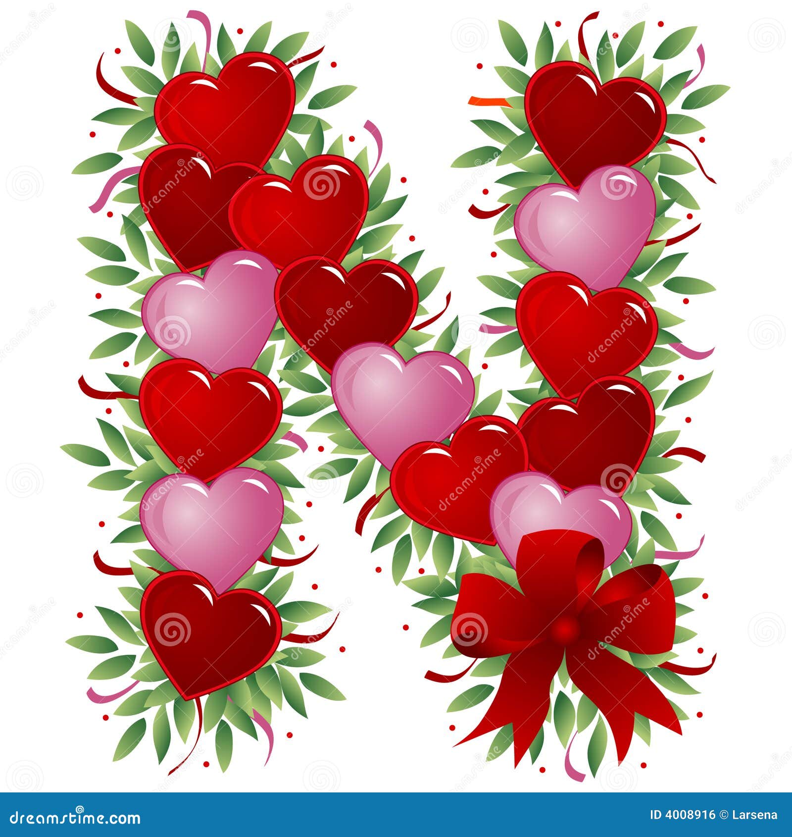 Letter N - Valentine Letter Stock Vector - Illustration of ...