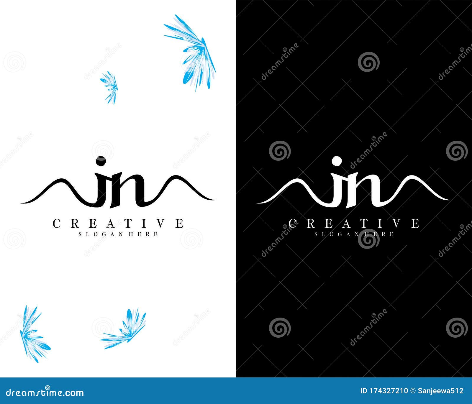 letter in, ni creative logo  