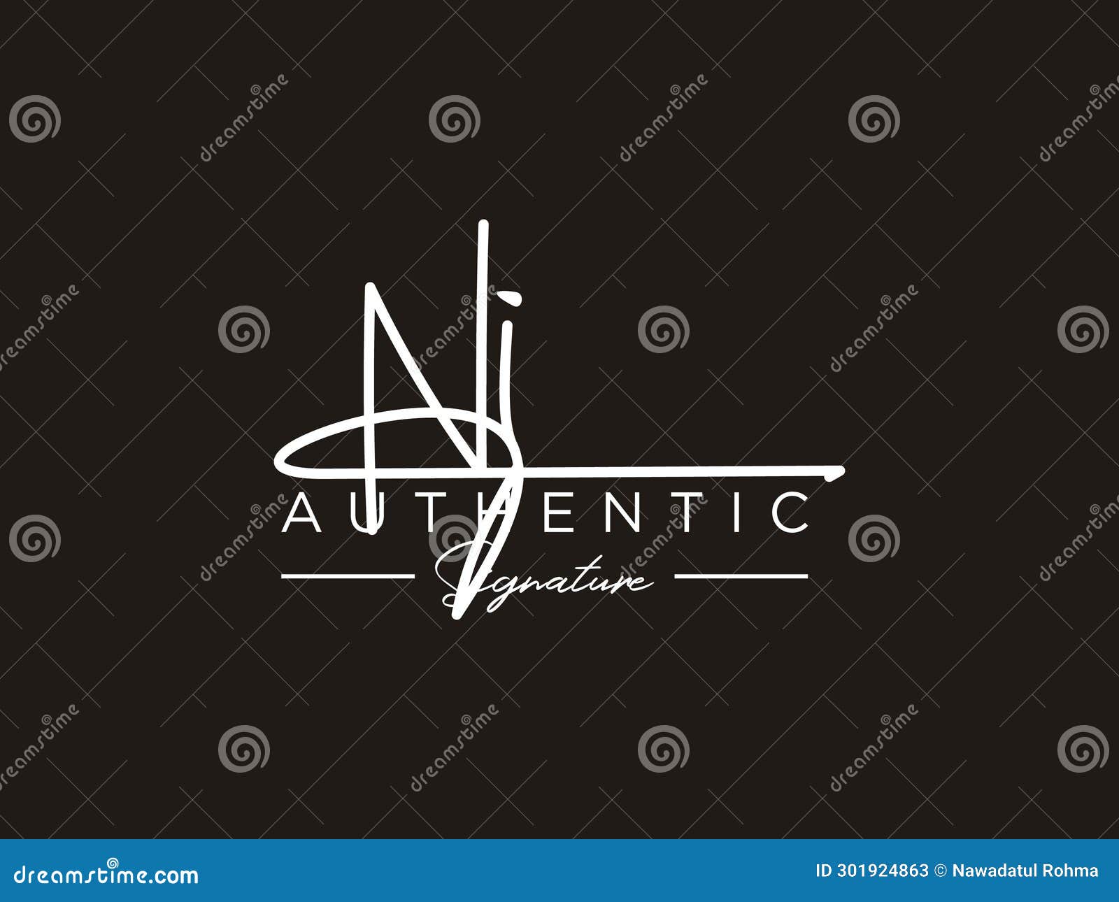 letter ni signature logo template 