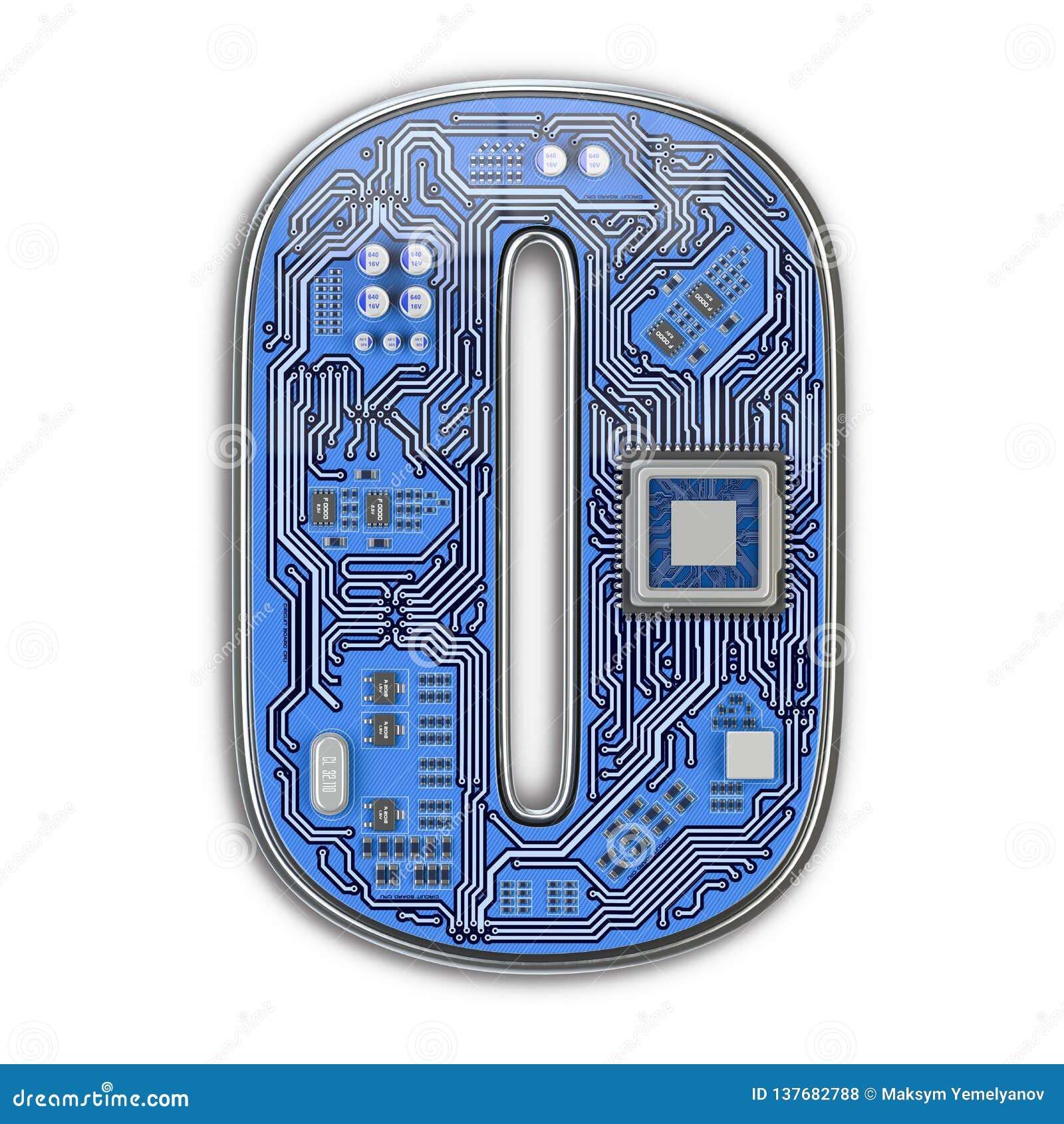 Letter O. Alphabet in Circuit Board Style Stock Illustration ...