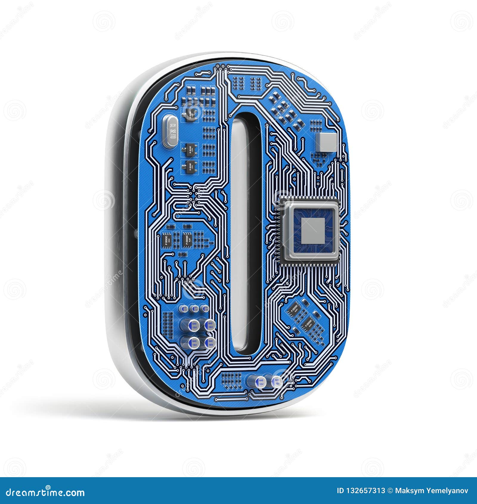 Letter O. Alphabet in Circuit Board Style Stock Illustration ...