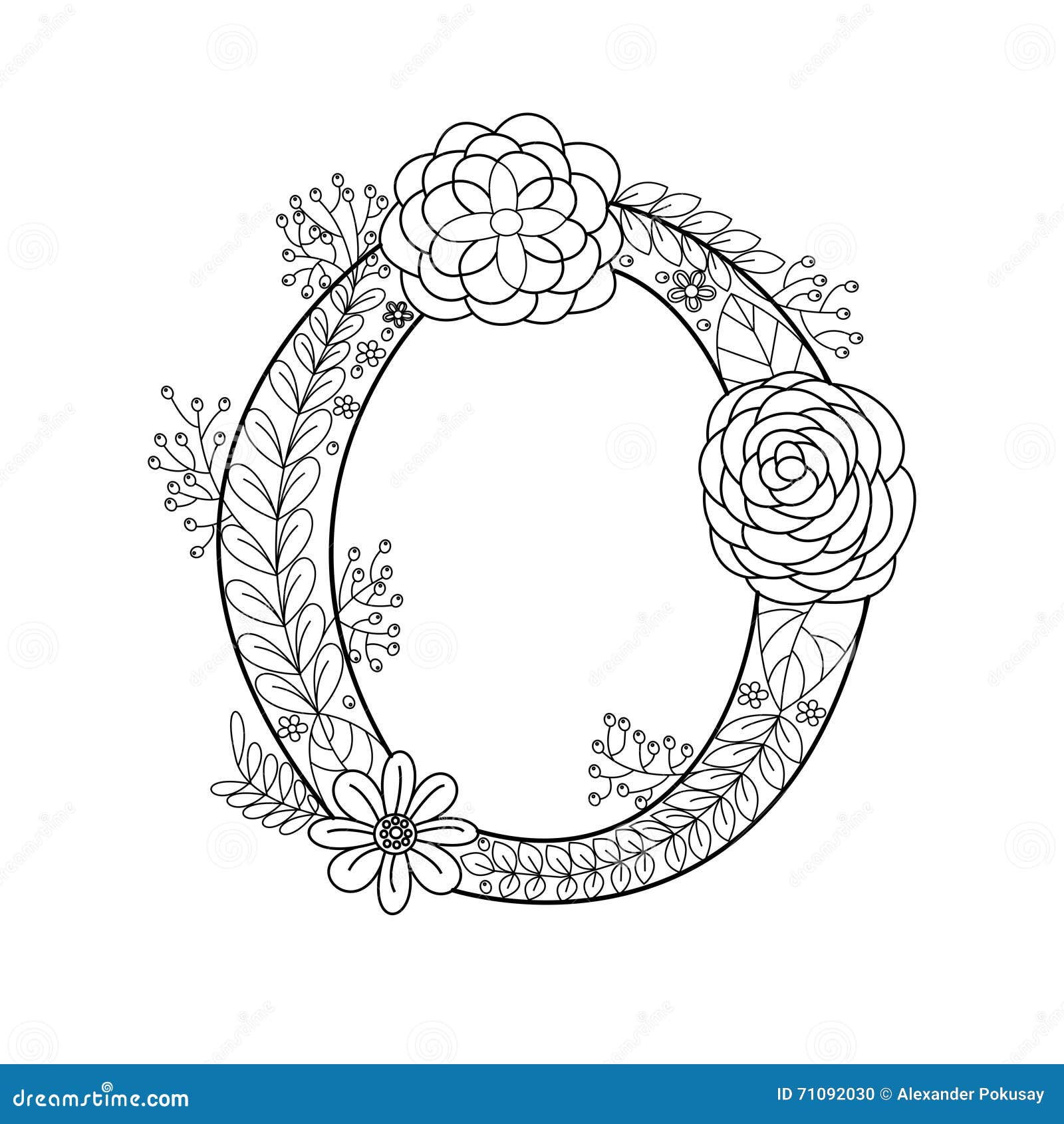letter p coloring book adults vector