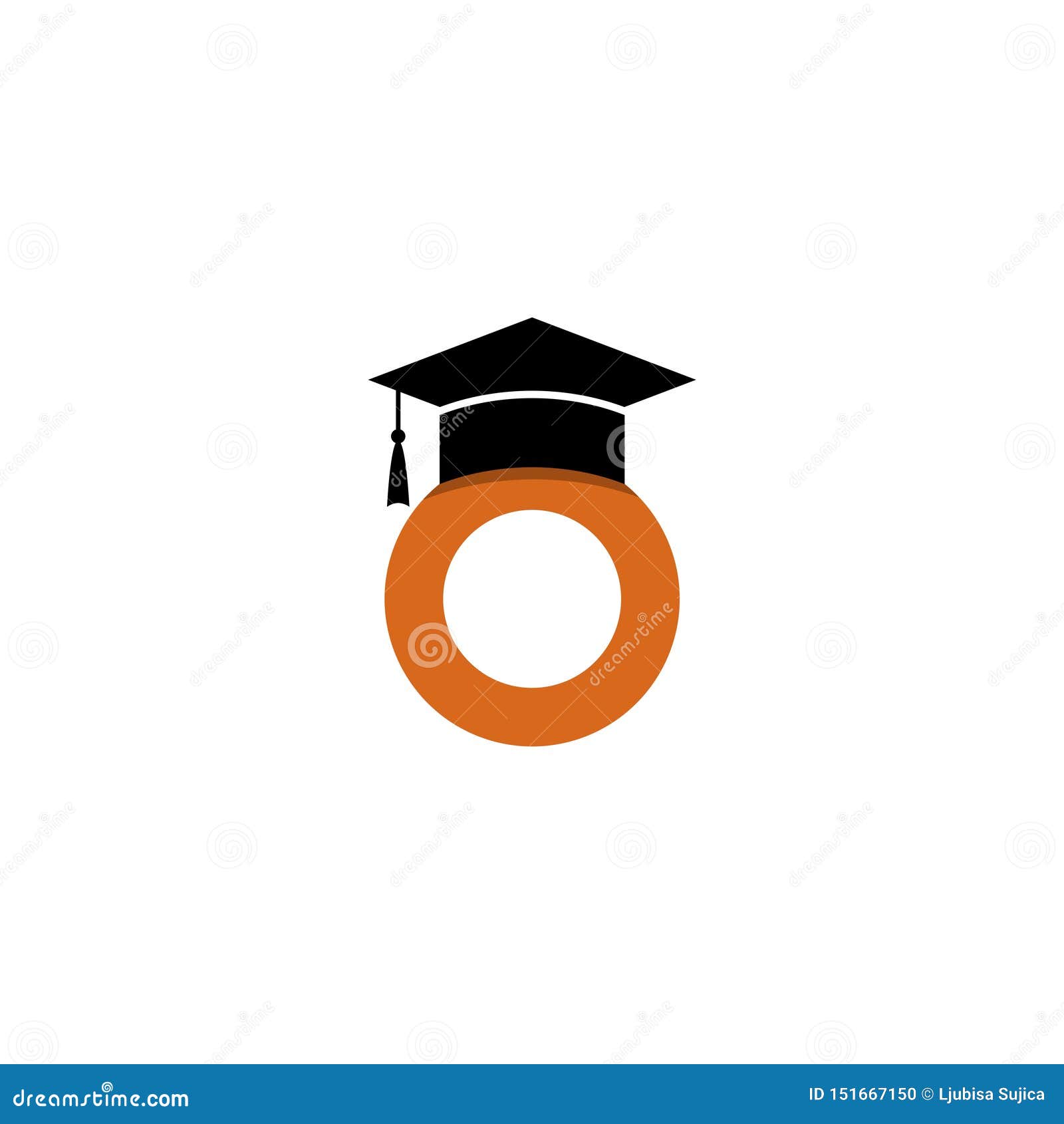 Letter O Logo Graduation Cap Stock Vector Illustration Of