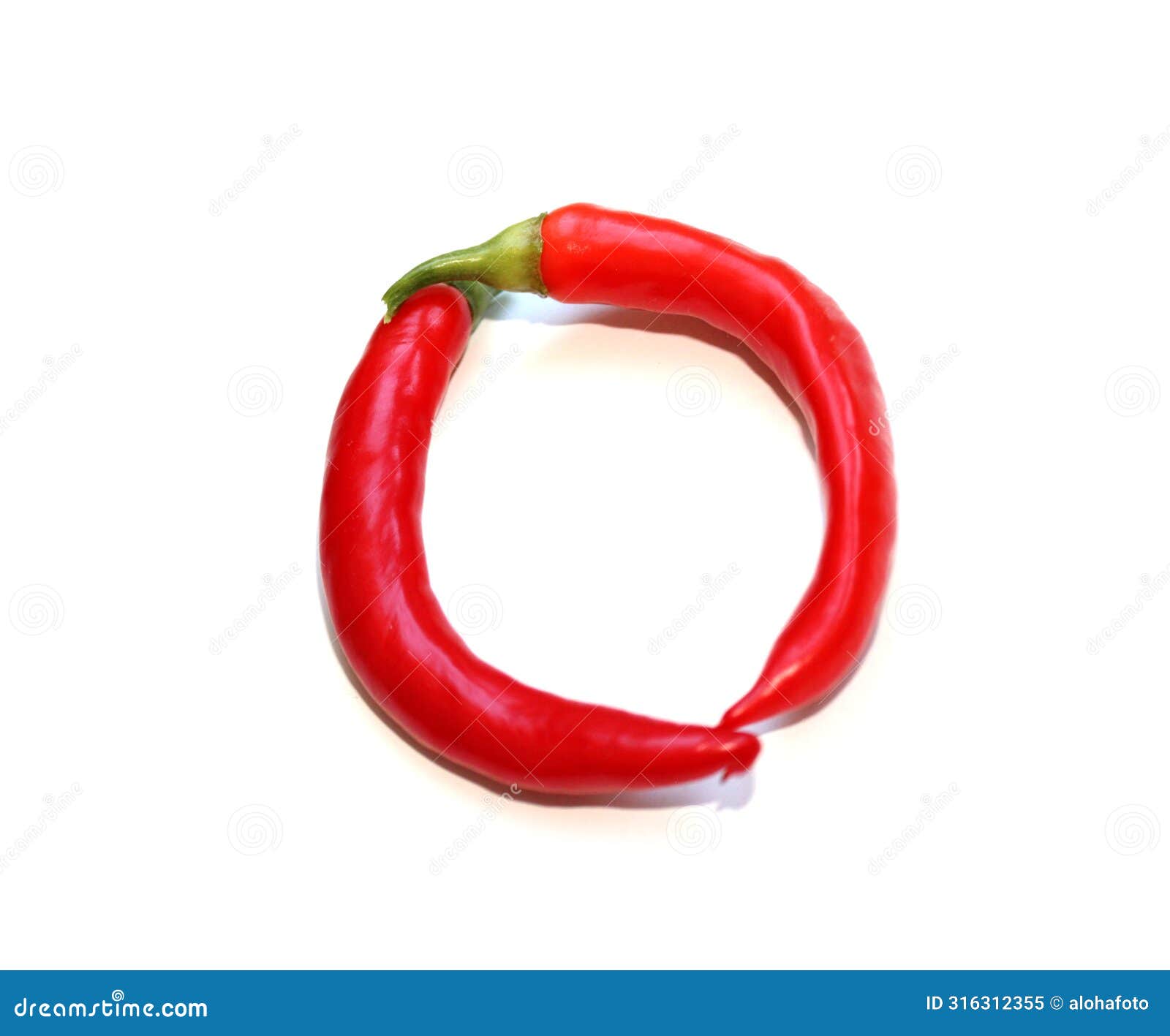 letter o from red green chili pepper letter for mojo rojo, mojo verde recipe