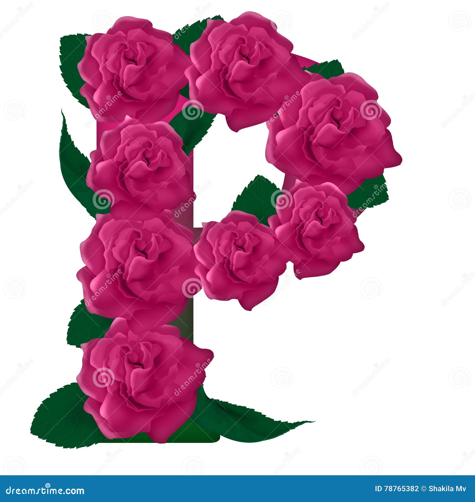 Letter P Cute Flower Illustration Stock Photo Illustration Of Character Color