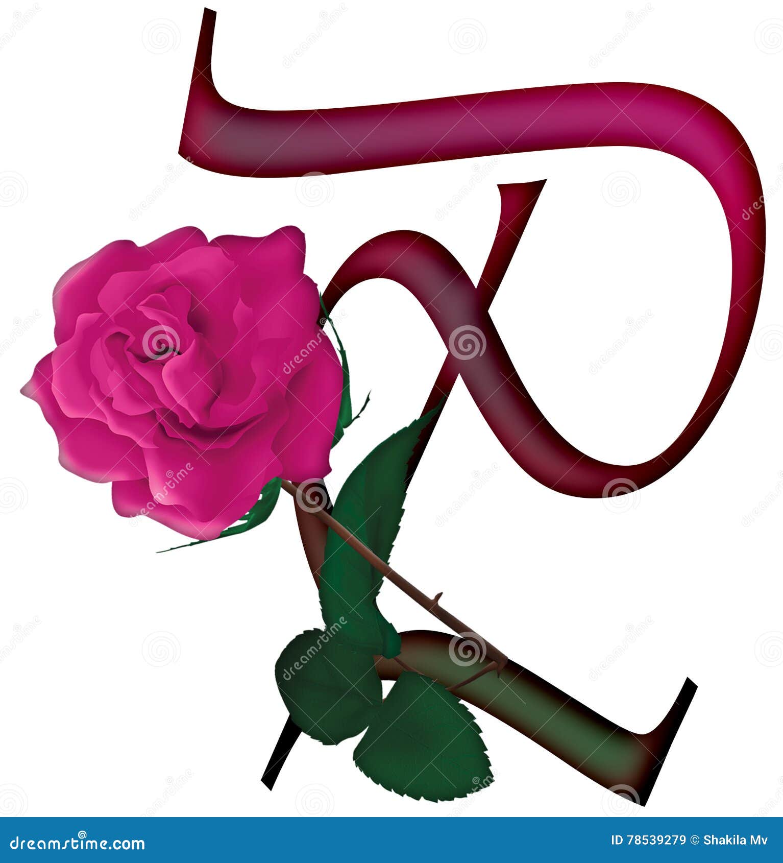 Letter P Floral FONT stock image. Illustration of graphic - 78539279