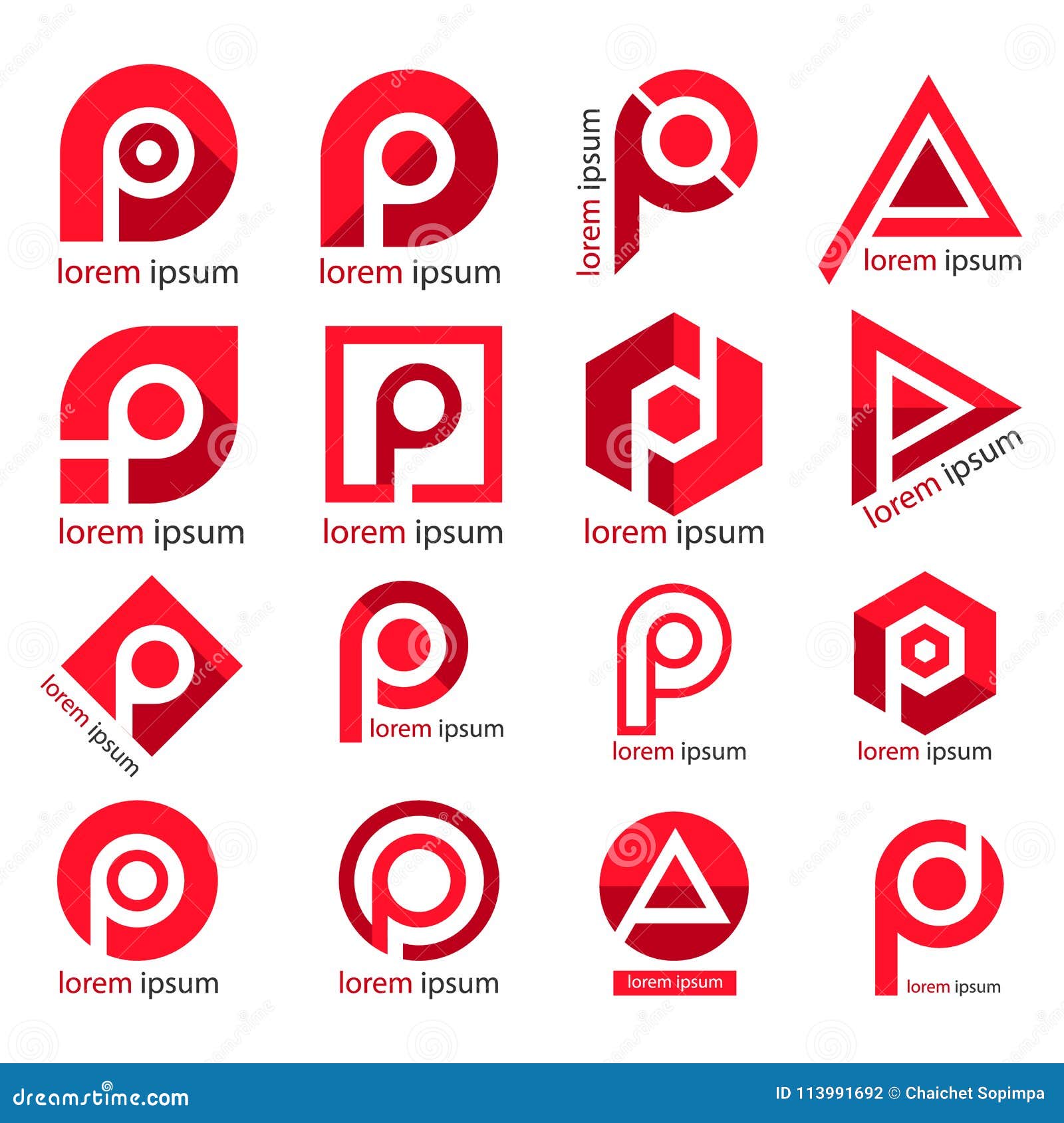 Letter P Logo. P Letter Design, Brand Identity Stock Vector