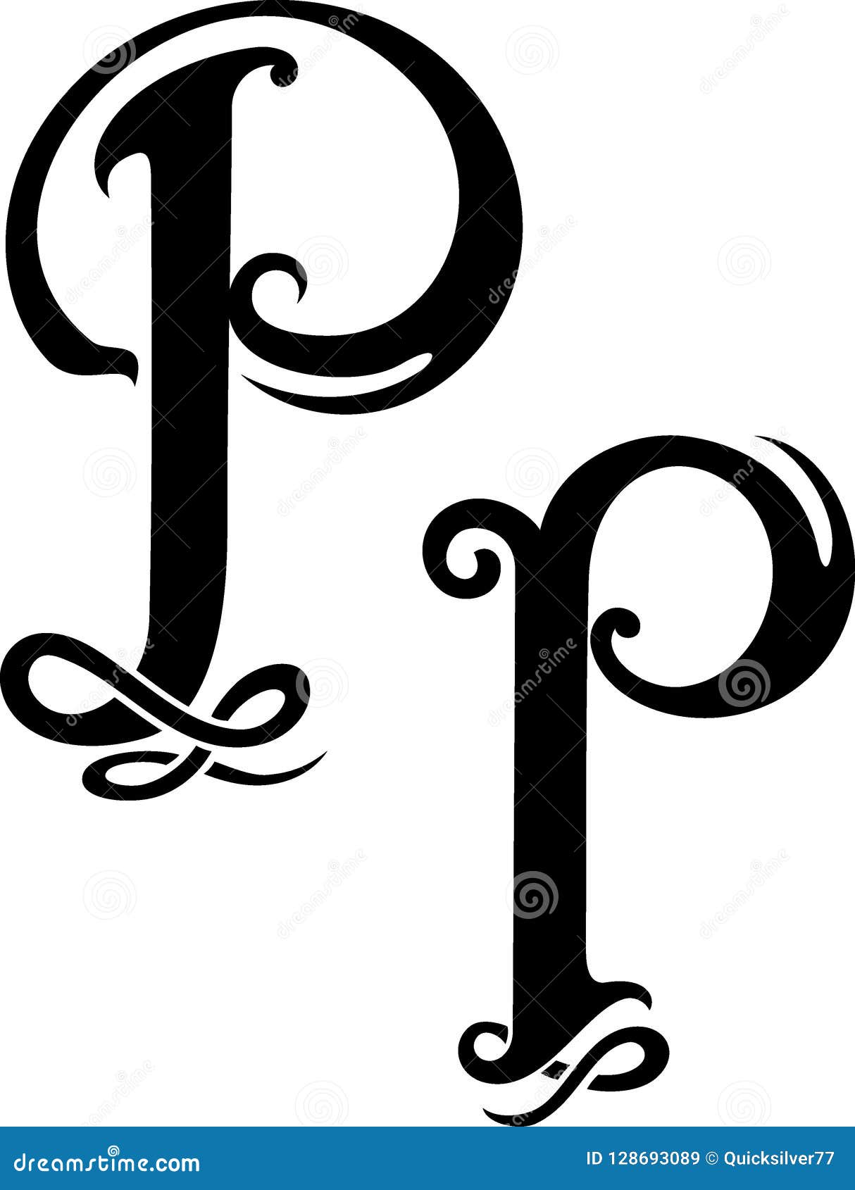 Letter P Monogram stock illustration. Illustration of illustrations