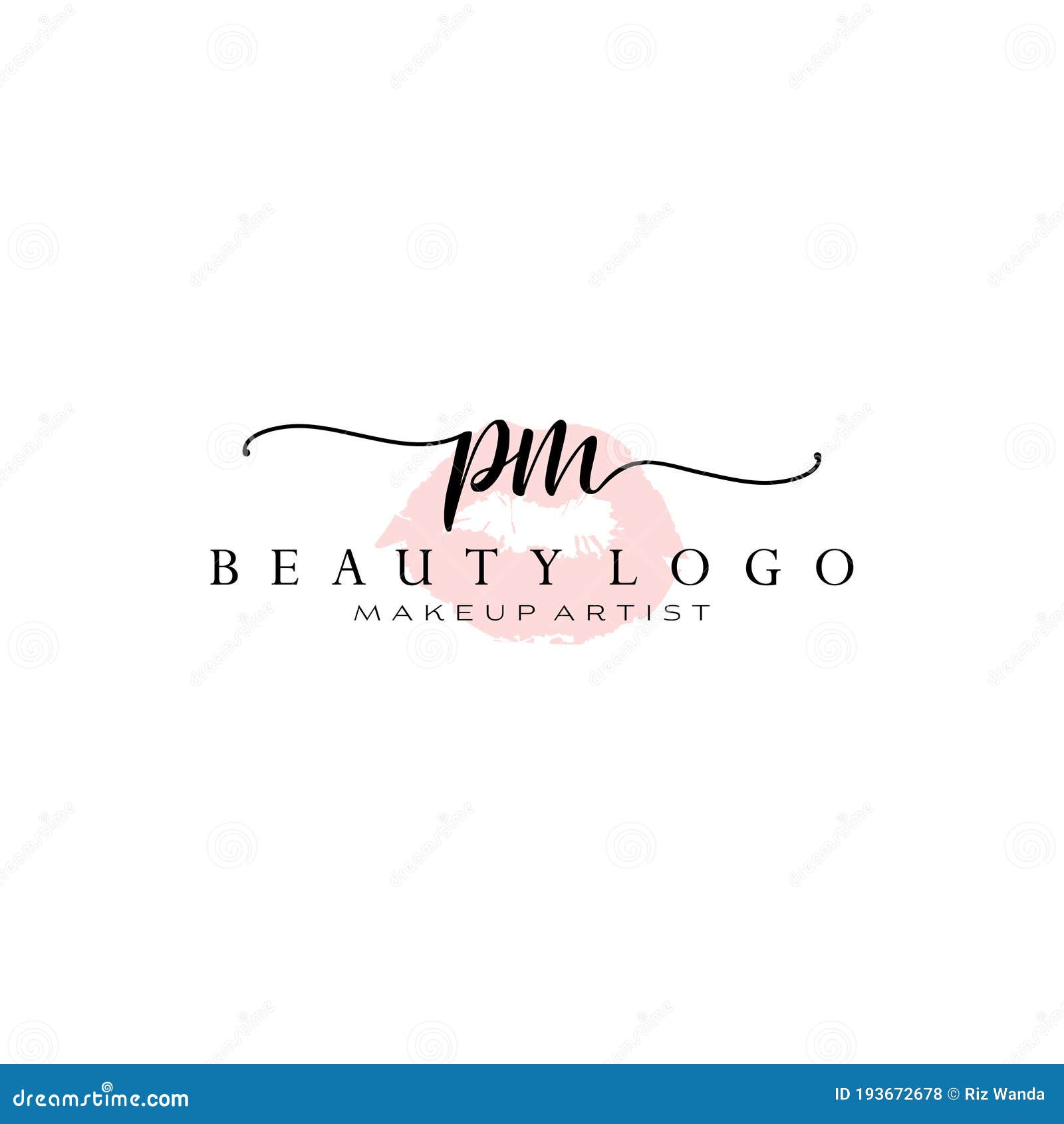 Letter PM initial monogram logo design, wedding, fashion, make up logo  template Stock Vector