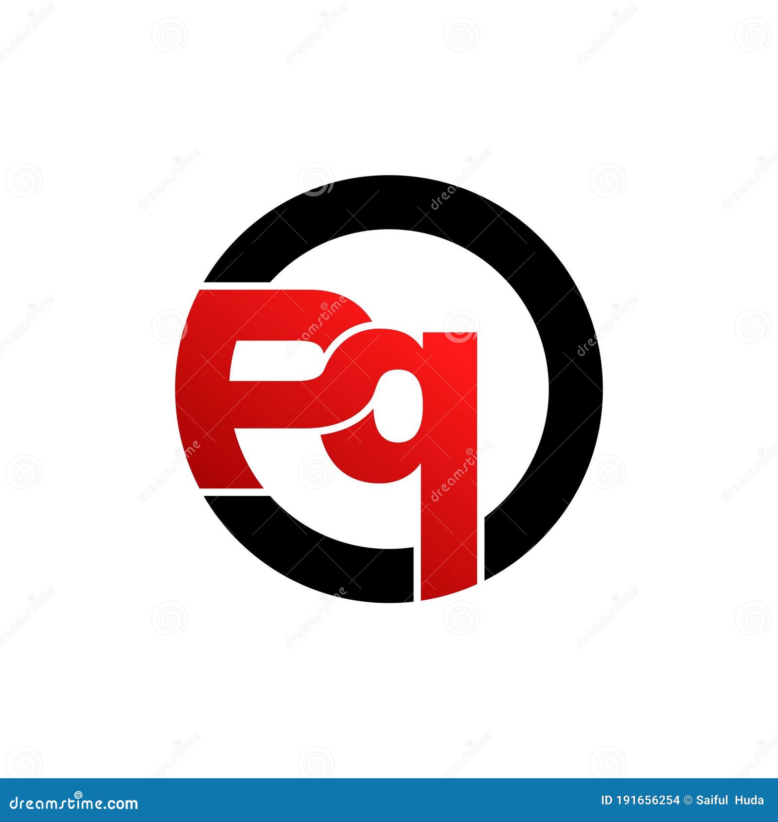 Monogram Logo Letter Pq Sliced Stock Vector (Royalty Free