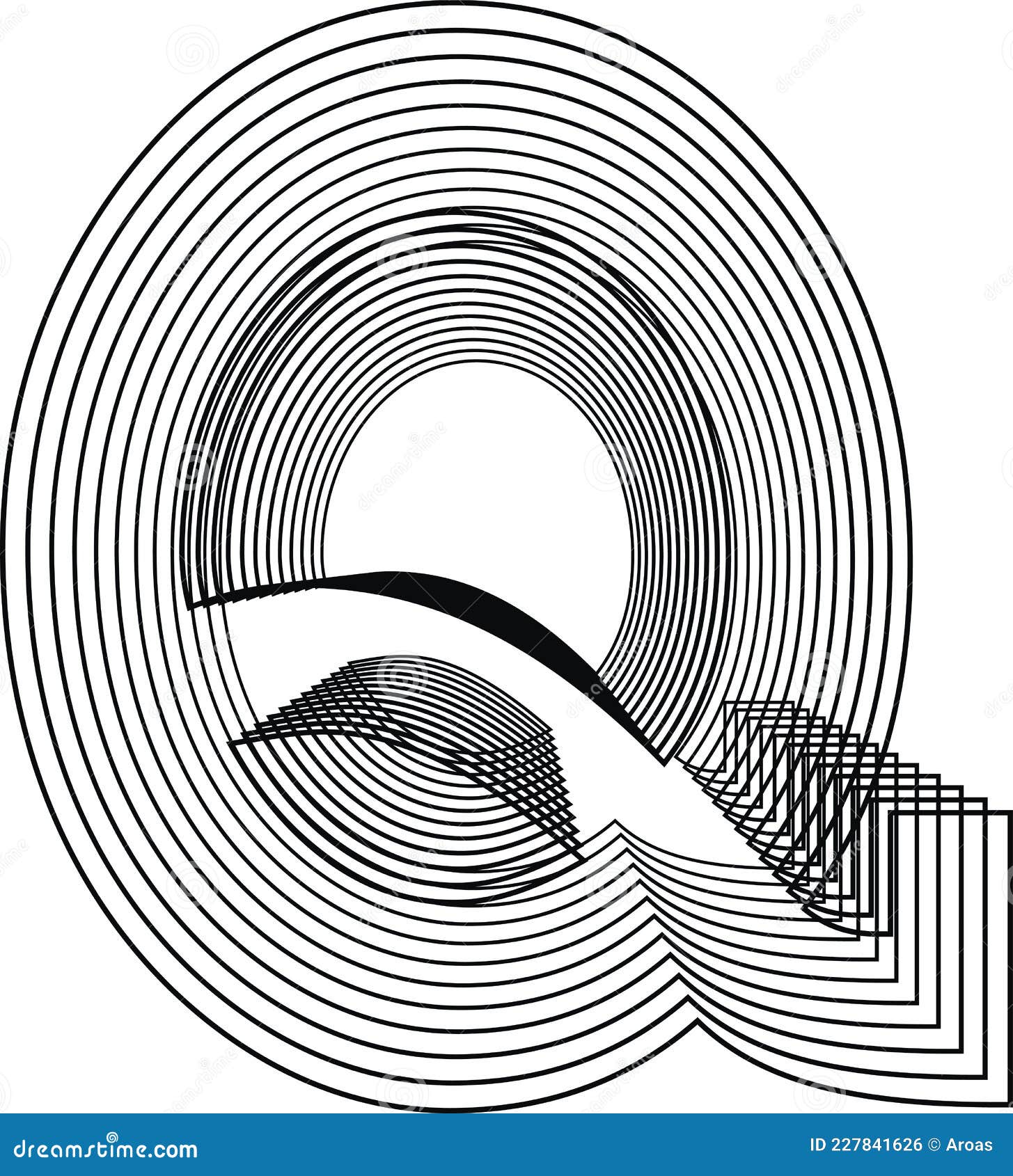 Letter Q Line Logo Icon Design Stock Vector Illustration of pattern, play 227841626