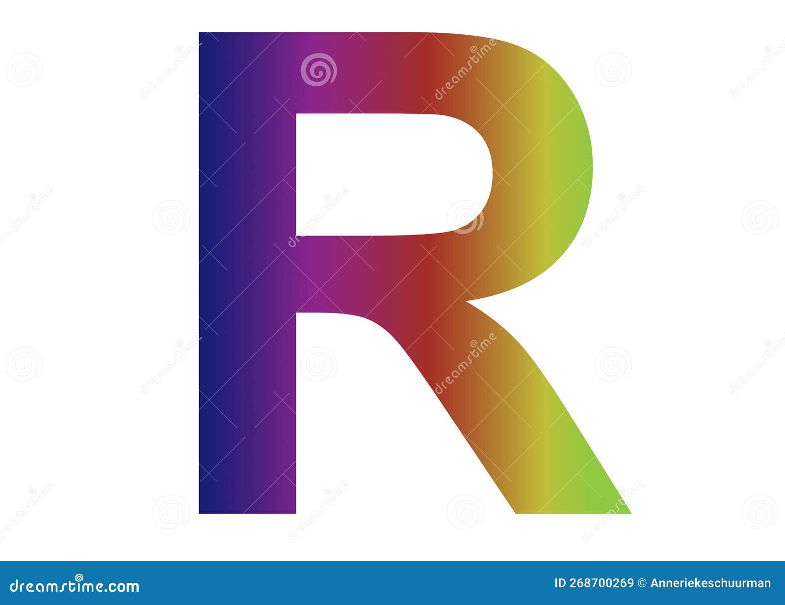 Letter R of the Alphabet Made with Colors of the Rainbow Stock ...