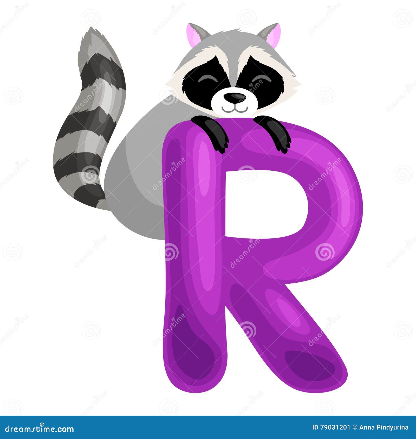 Letter R with Animal Raccoon for Kids Abc Education in Preschool. Stock  Vector - Illustration of design, reading: 79031201