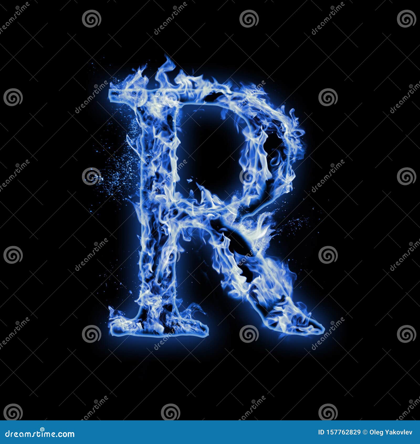 Blue Fire Alphabet