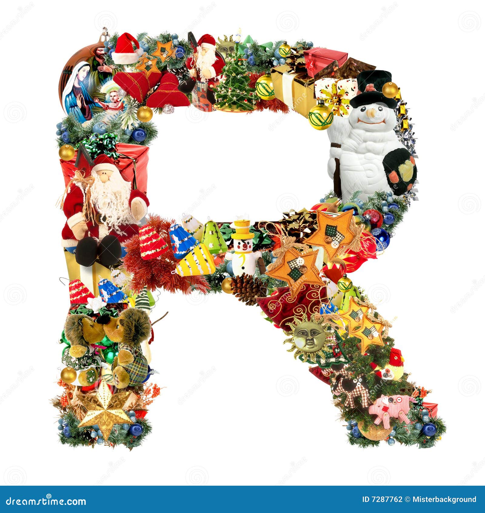  Letter  R For Christmas  Decoration  Stock Illustration 