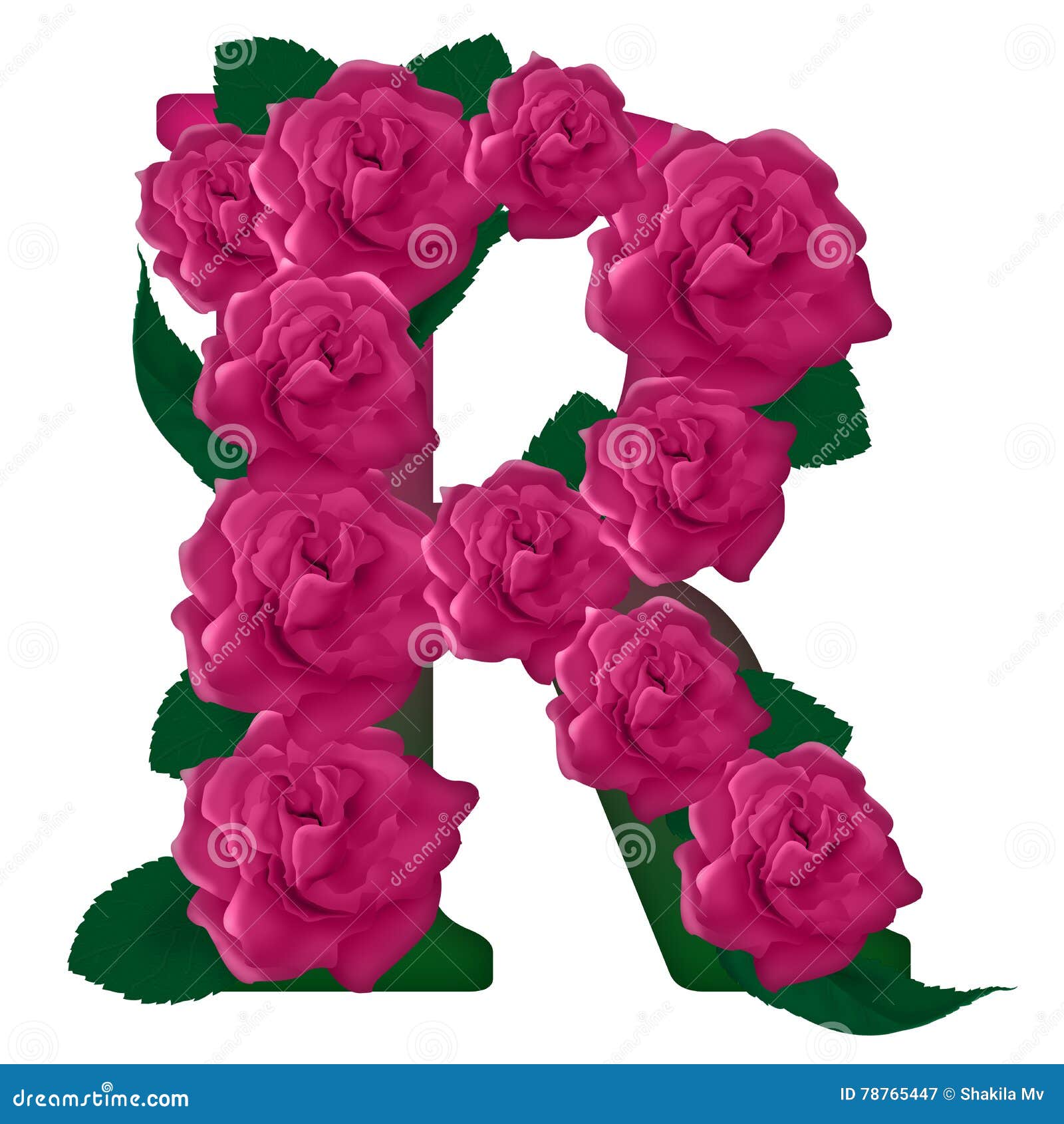 Letter R Cute Flower Illustration Stock Image - Illustration of ...