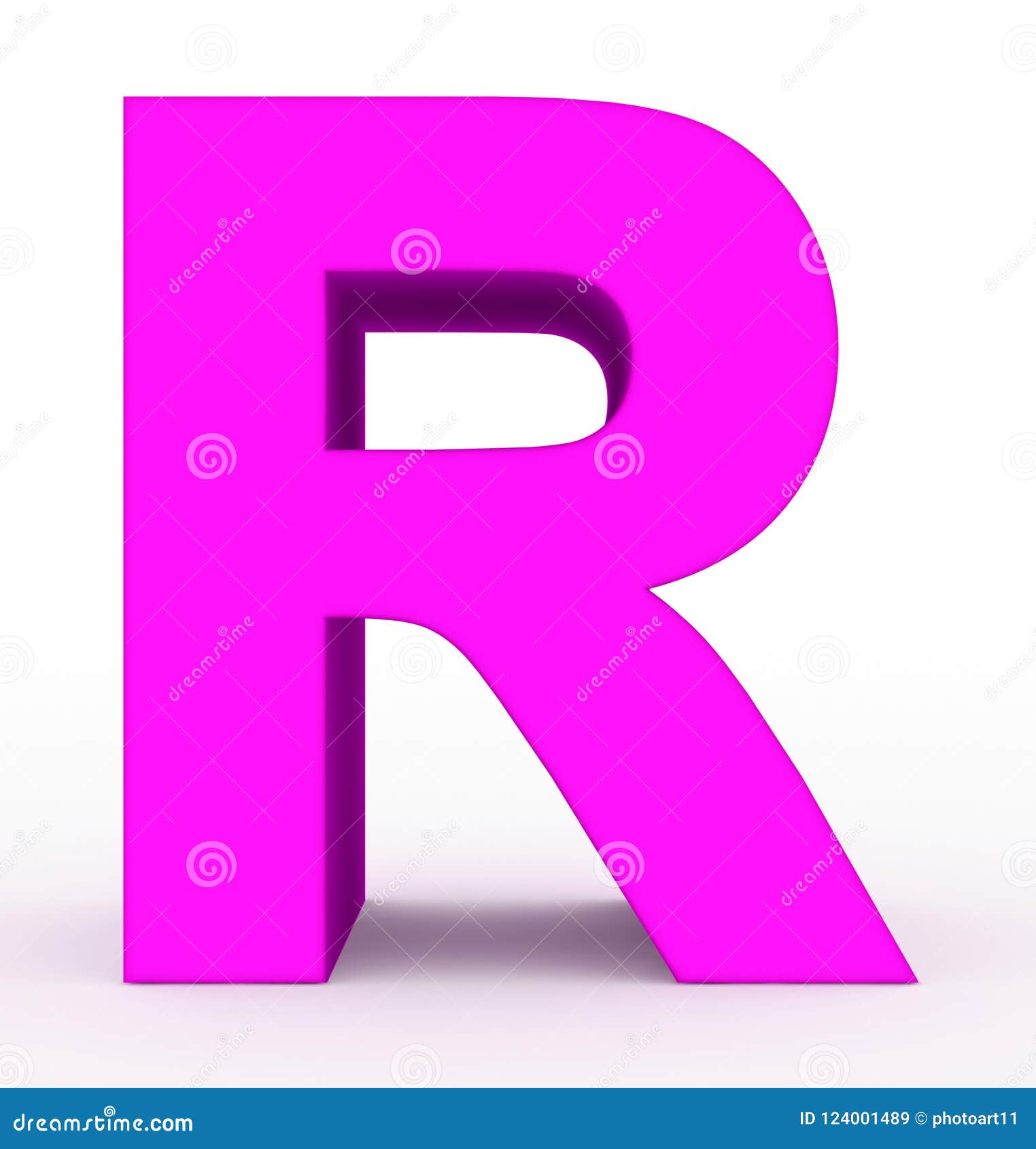 Letter R 3d Purple Isolated on White Stock Illustration - Illustration ...