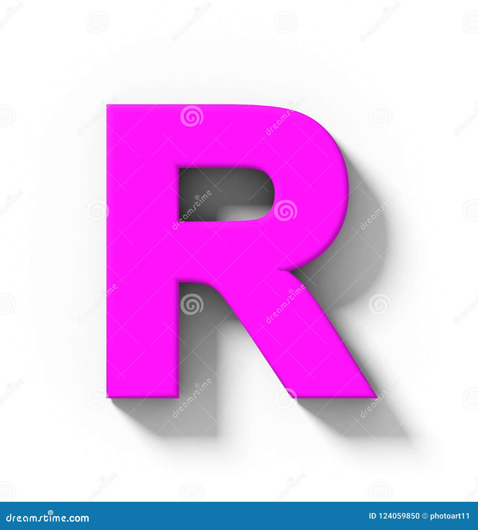 Letter R 3D Purple Isolated on White with Shadow - Orthogonal Pr Stock ...