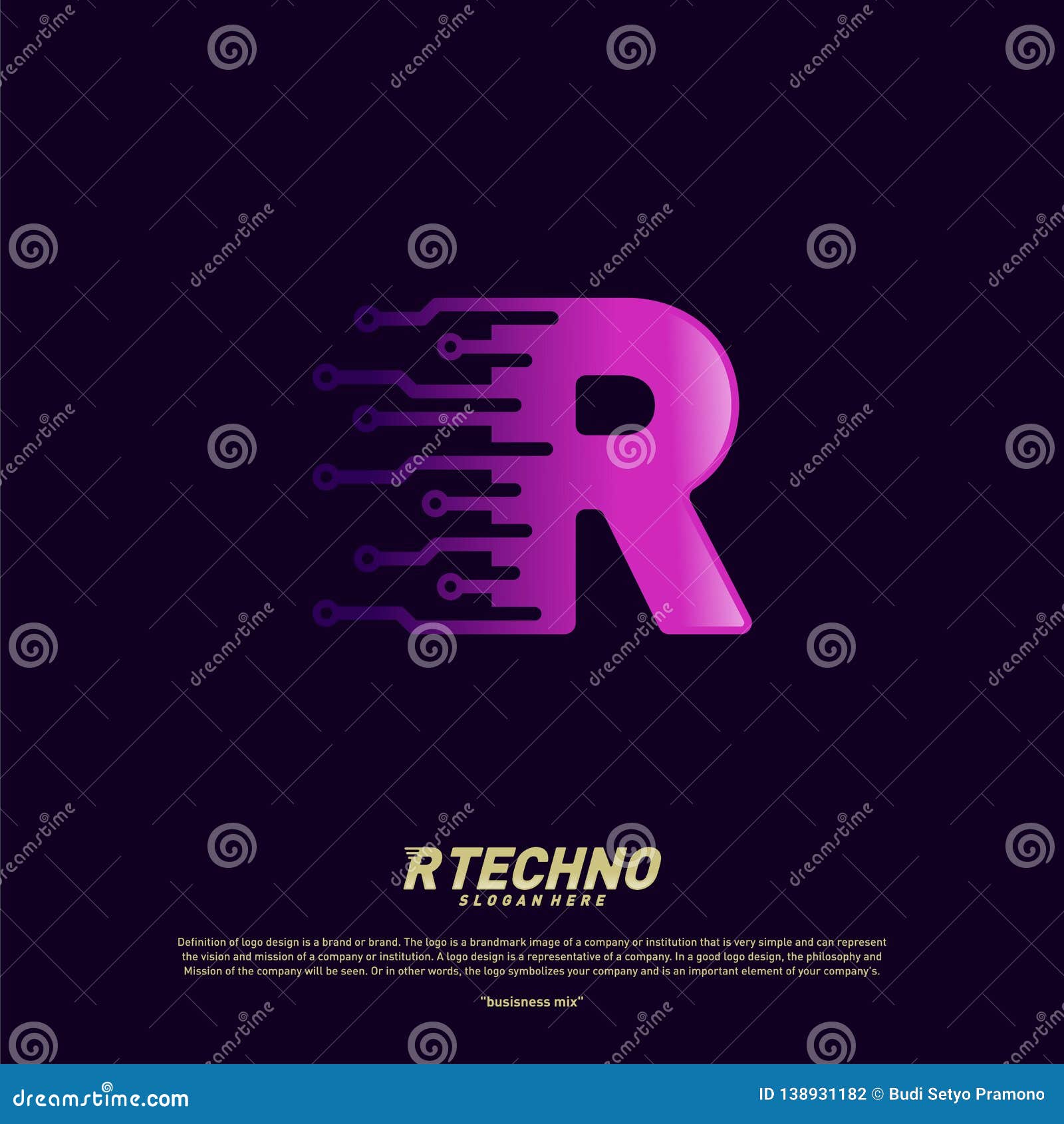 Letter R Digital Logo Design Concept Vector. Initial R Technology Logo