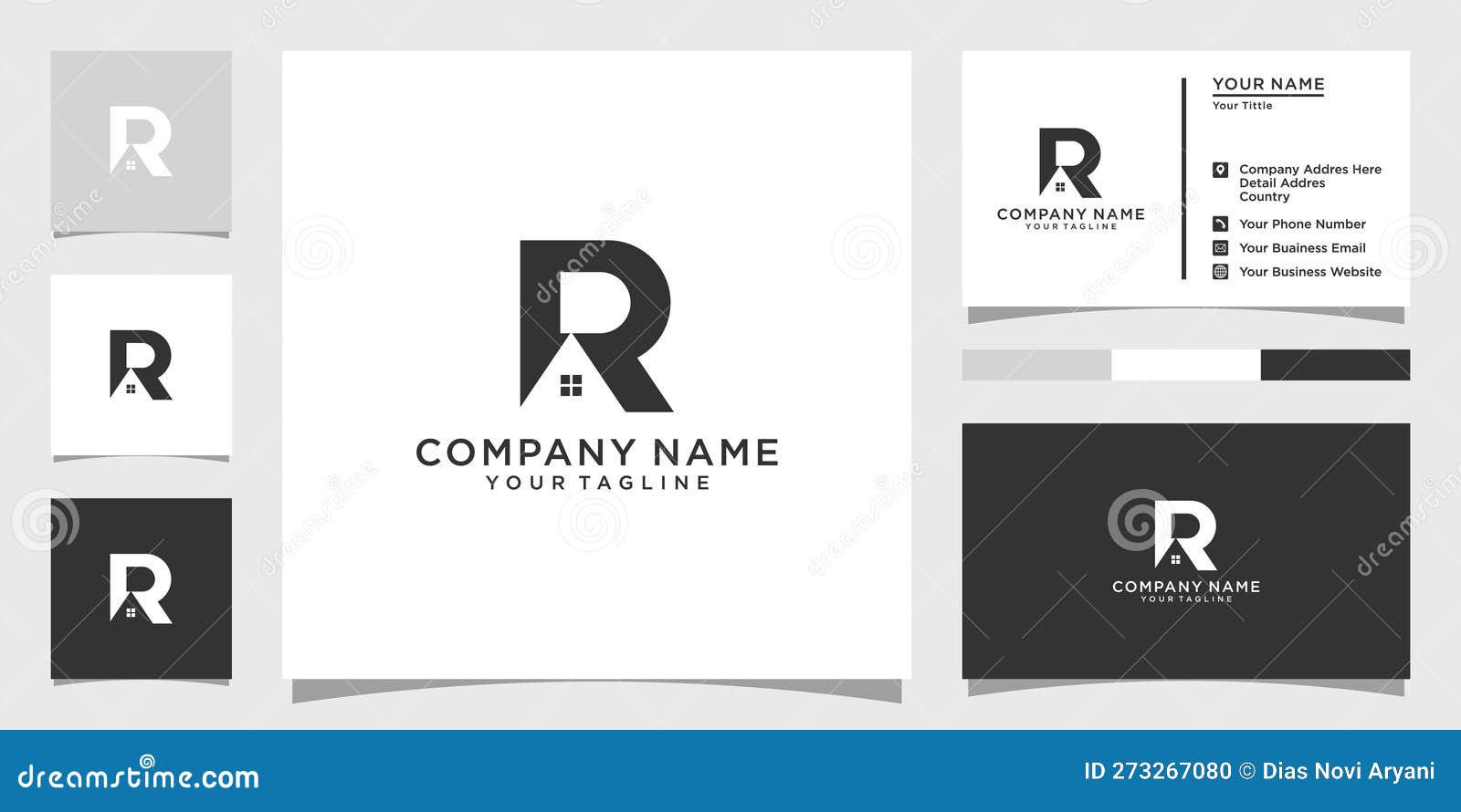 Letter R Logo Design and House Vector Design Stock Vector ...