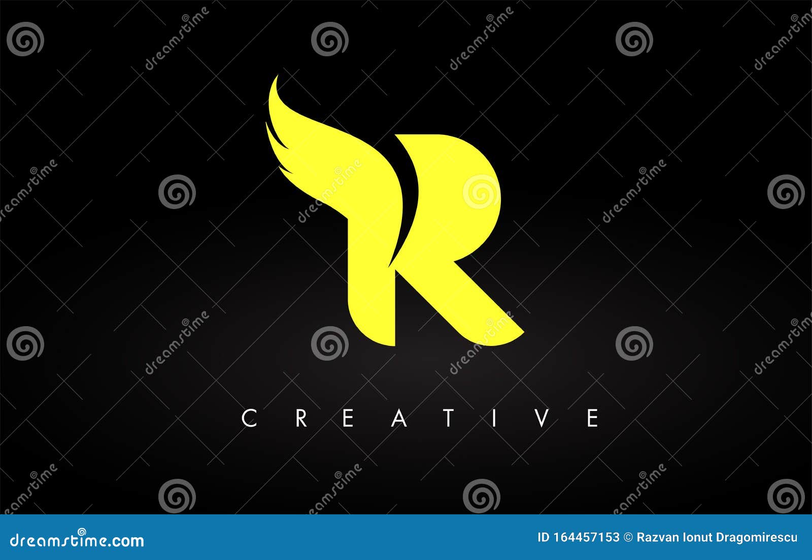 Letter R Logo With Yellow Colors And Wing Design Vector Stock Vector Illustration Of Business Alphabet