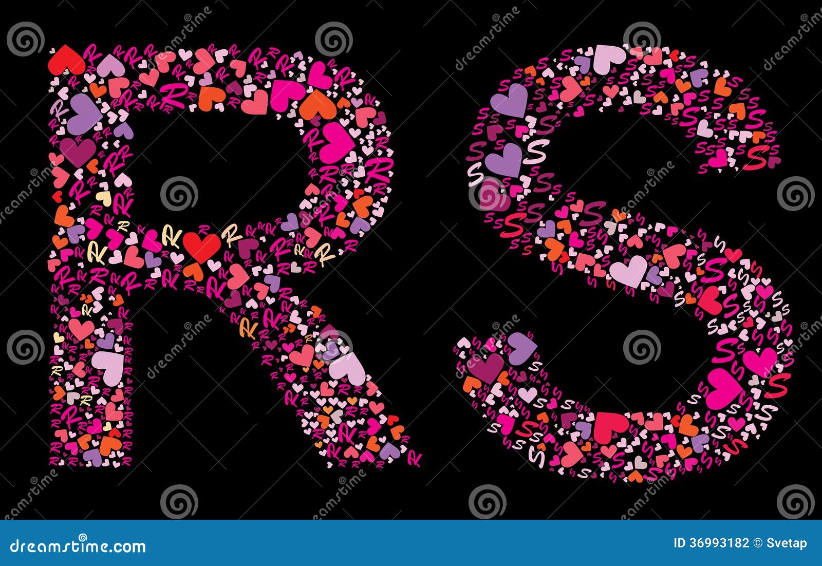 Letter R S Valentine Alphabet Stock Vector Illustration Of