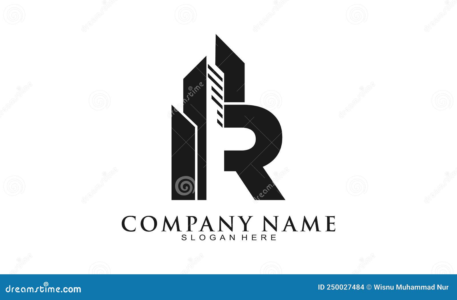 Letter R with Skyscraper Vector Logo Stock Vector - Illustration of ...