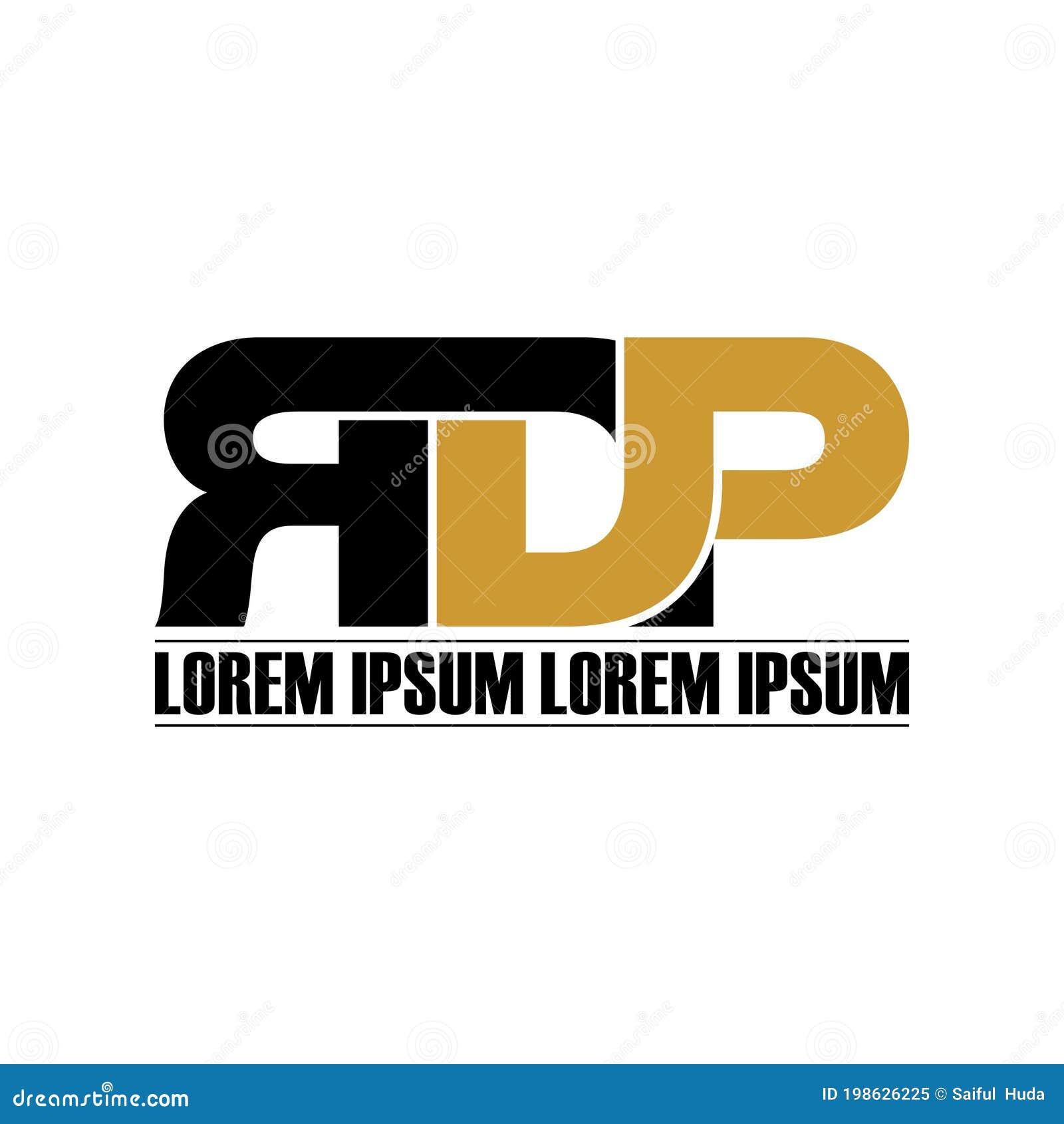 letter rdp simple monogram logo icon .