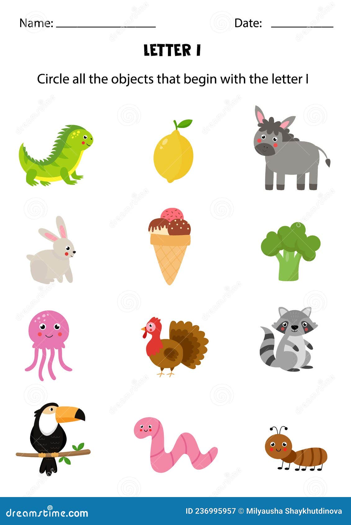 Letter Recognition for Kids. Circle All Objects that Start with H. Stock  Vector - Illustration of lemon, design: 236995957