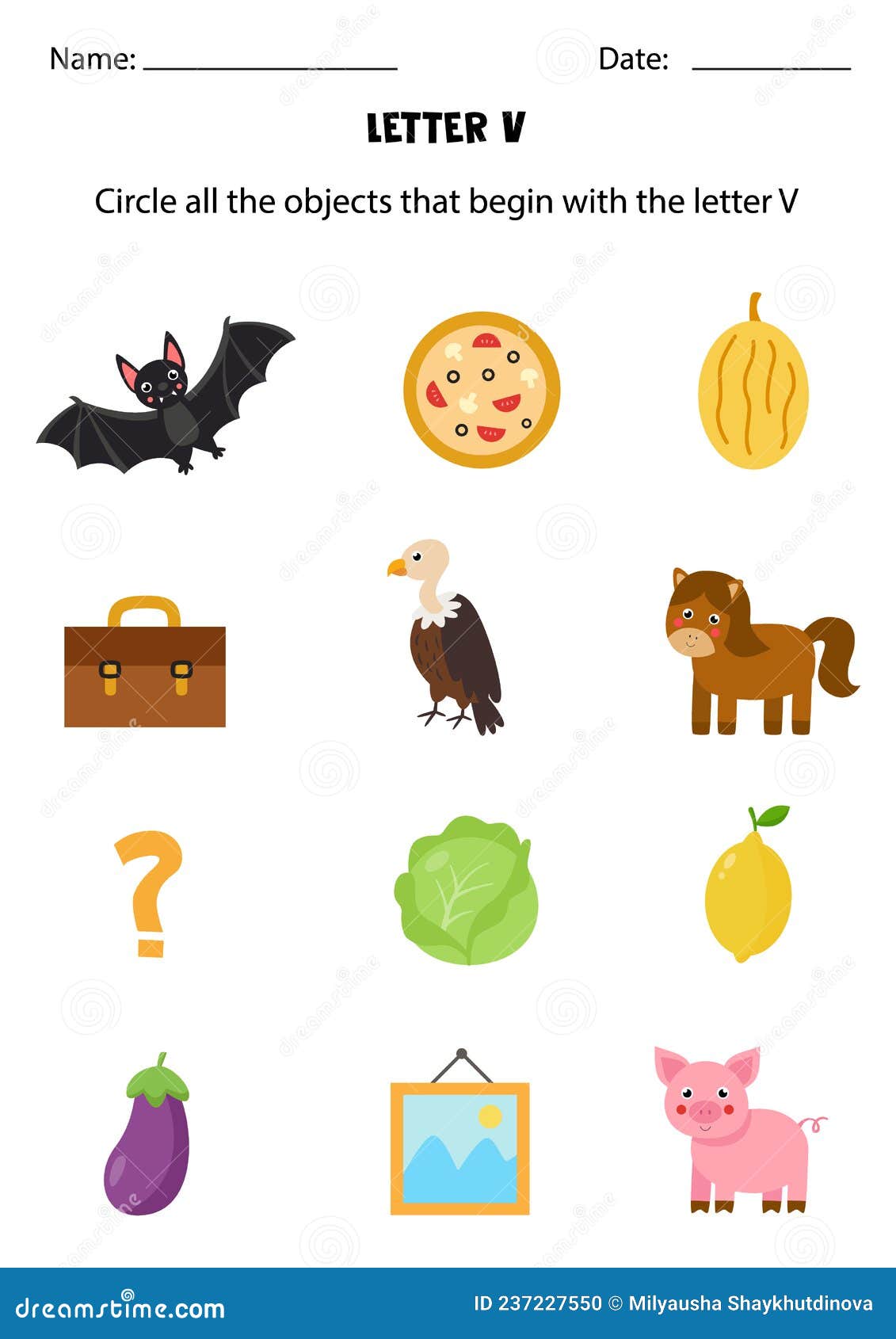 Letter Recognition for Kids. Circle All Objects that Start with V. Stock Vector - Illustration of childish, suitcase: 237227550 Letter Recognition for Kids. Circle All Objects that Start with V. Stock Vector - Illustration of childish, suitcase: 237227550