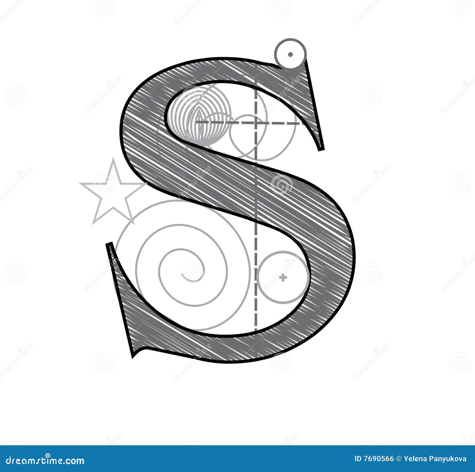 Grunge Letter S. Black Font Sketch Style Symbol - Stock Illustration  [65132982] - PIXTA